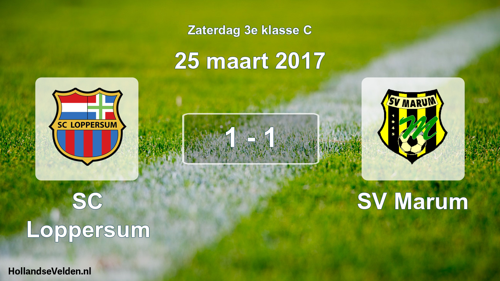 Total number of matches played: SC Loppersum - SV Marum 1 - 1 (25 March 2017)