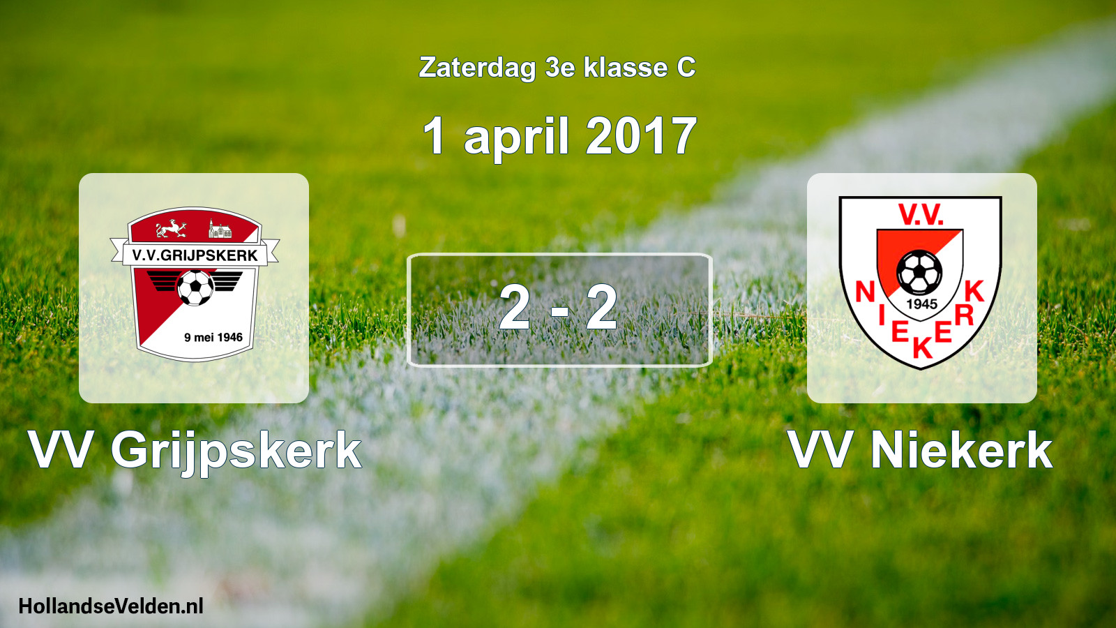 Total number of matches played: VV Grijpskerk - VV Niekerk 2 - 2 (1 April 2017)