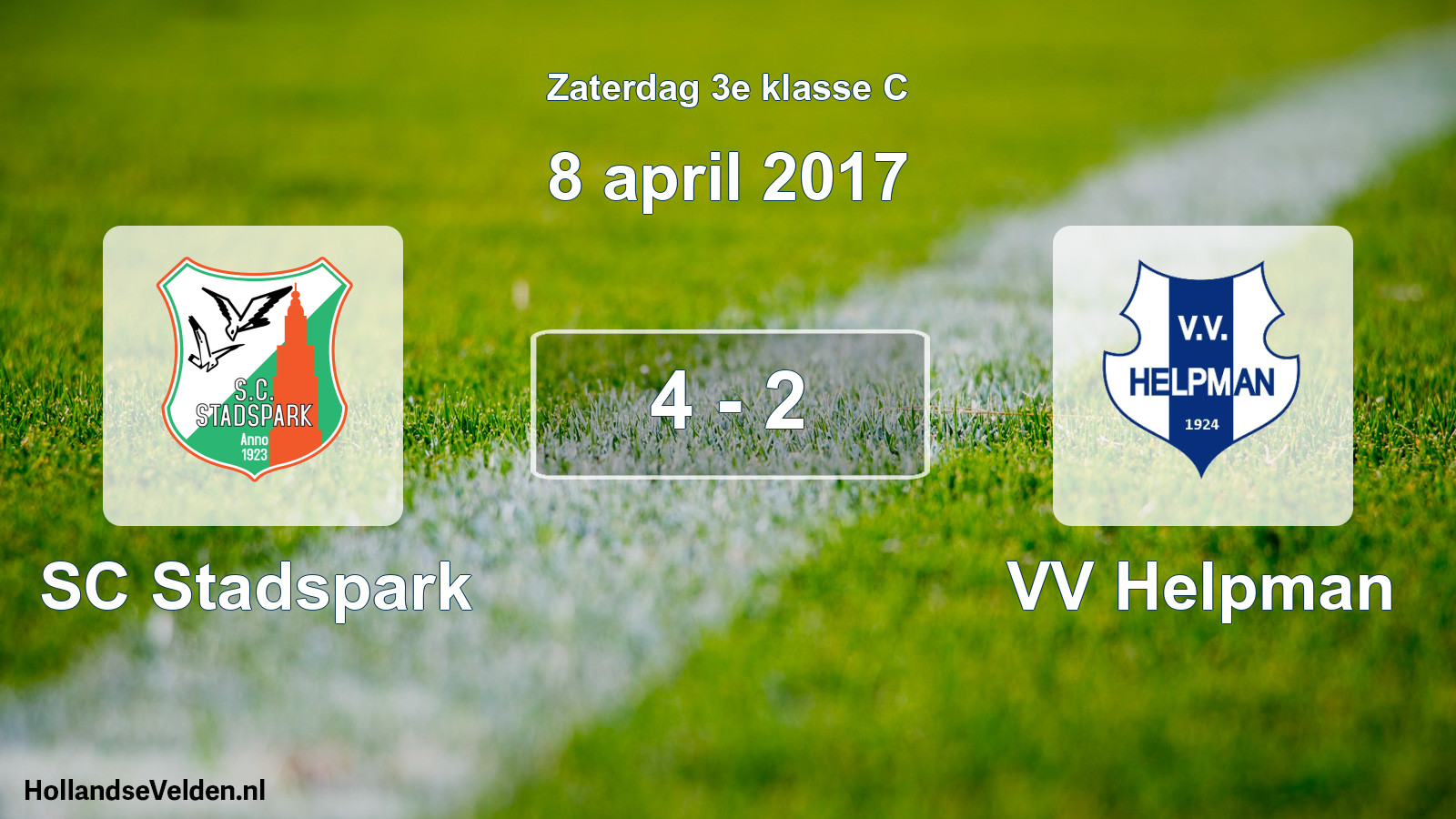 Total number of matches played: SC Stadspark - VV Helpman 4 - 2 (8 April 2017)