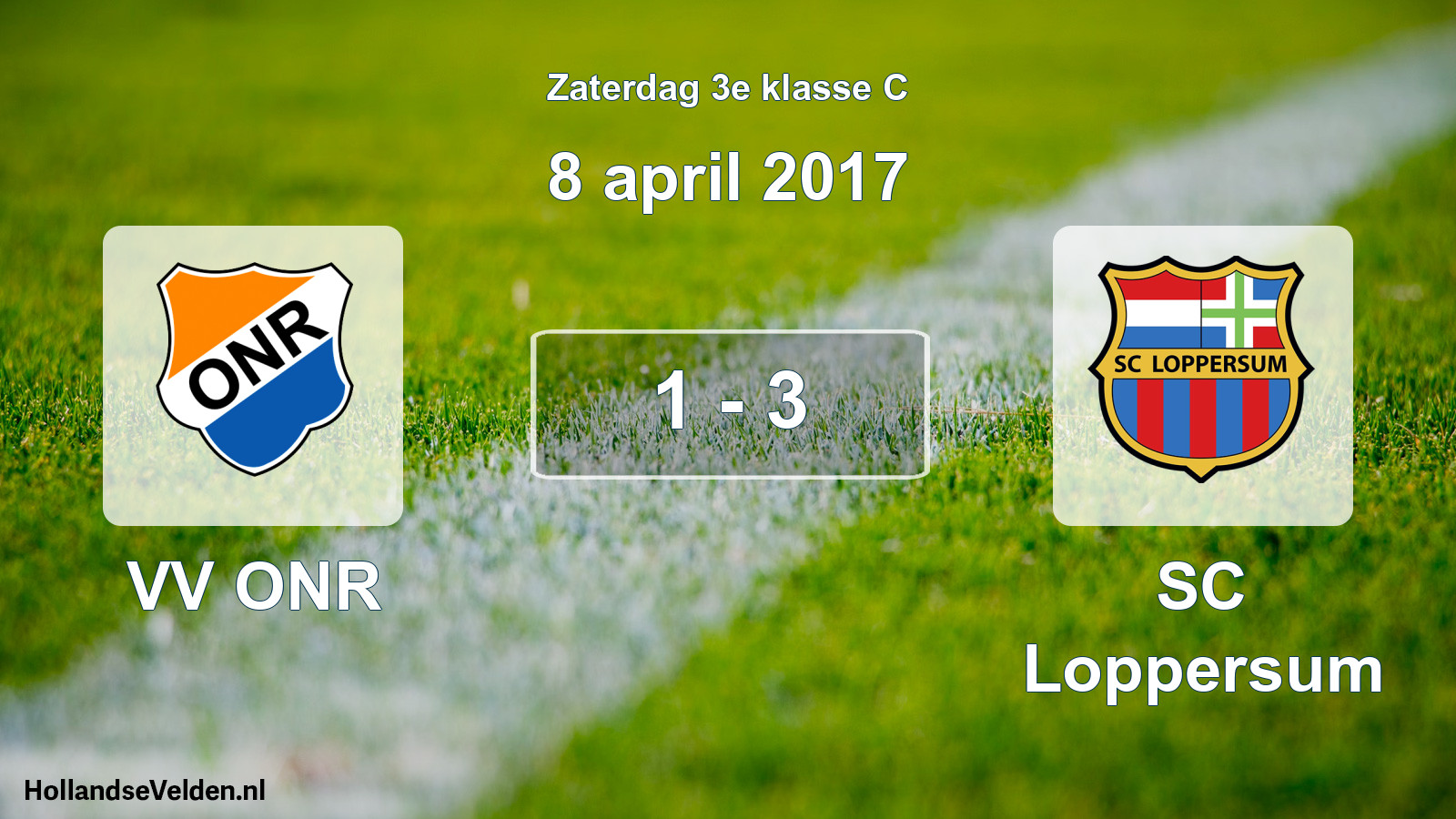 Total number of matches played: VV ONR - SC Loppersum 1 - 3 (8 April 2017)