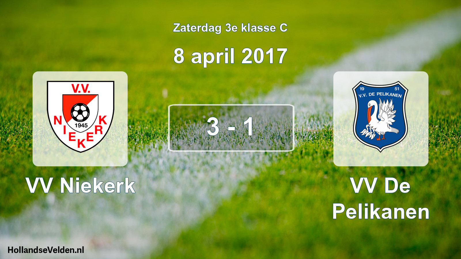 Total number of matches played: VV Niekerk - VV De Pelikanen 3 - 1 (8 April 2017)