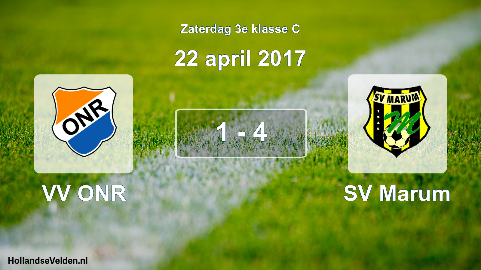 Total number of matches played: VV ONR - SV Marum 1 - 4 (22 April 2017)