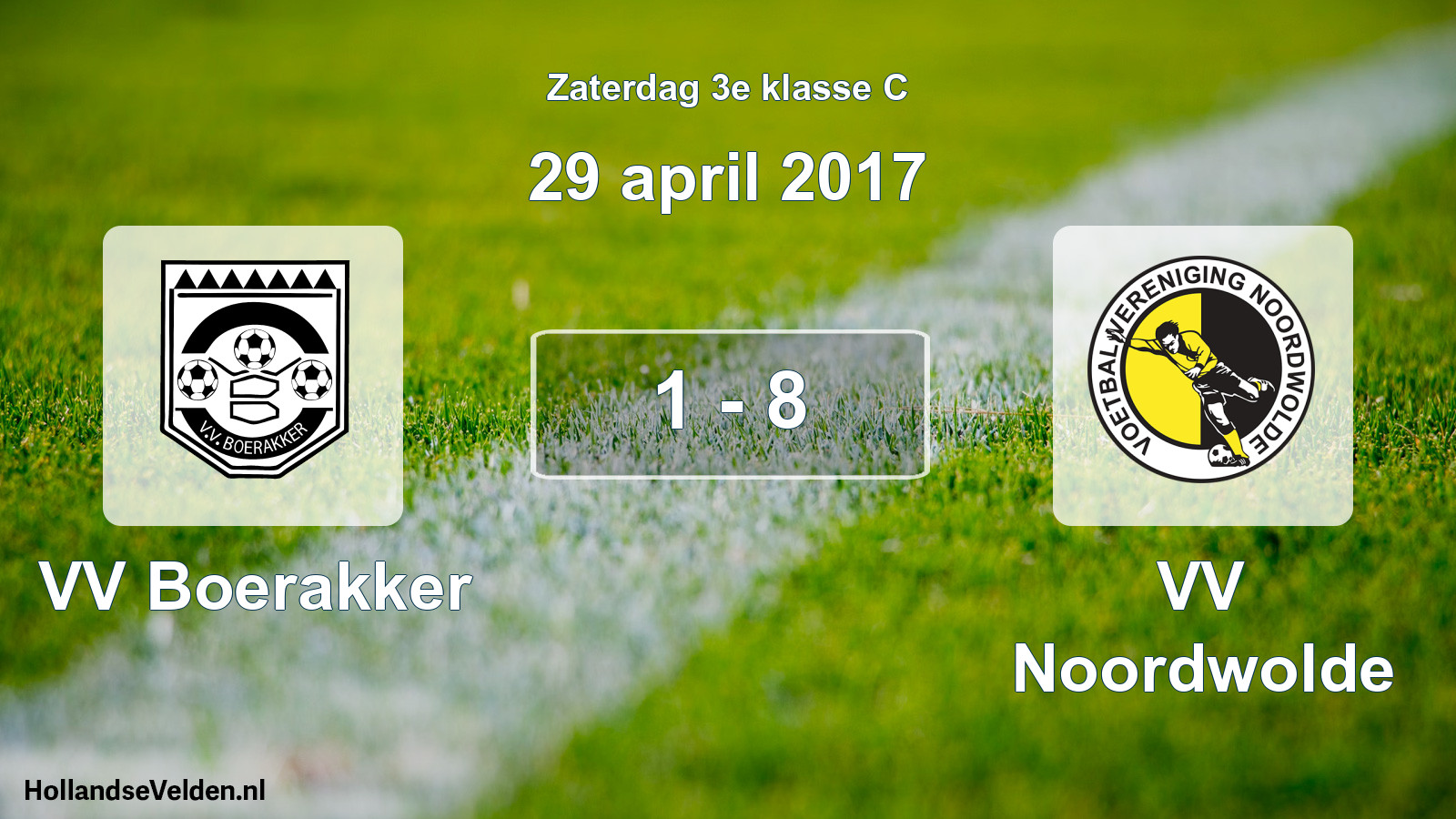 Total number of matches played: VV Boerakker - VV Noordwolde 1 - 8 (29 April 2017)