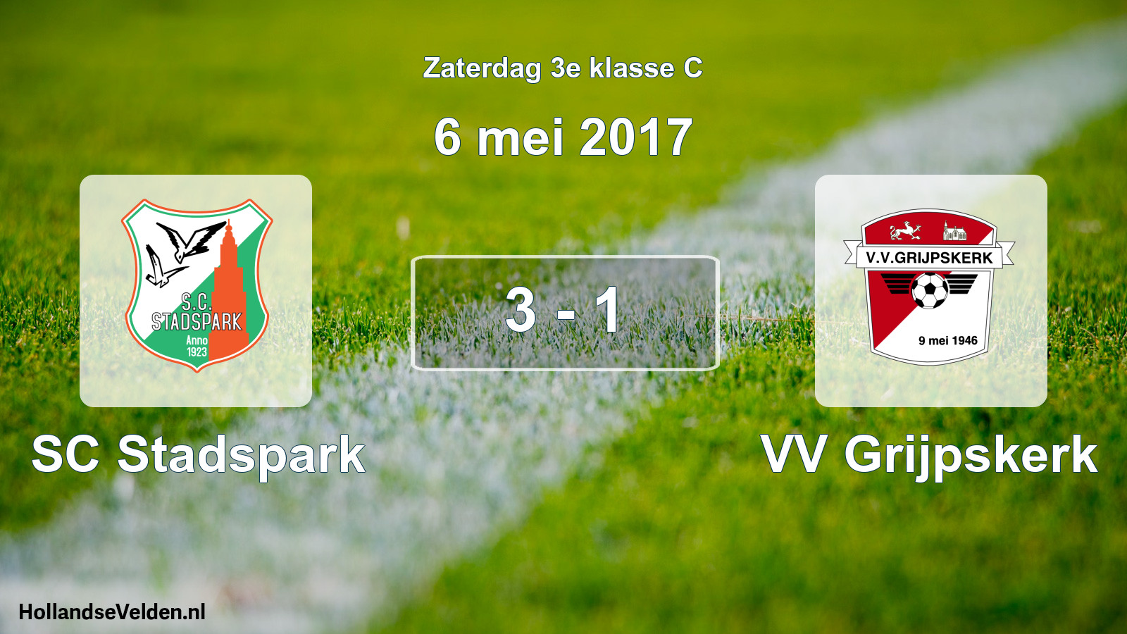 Total number of matches played: SC Stadspark - VV Grijpskerk 3 - 1 (6 May 2017)