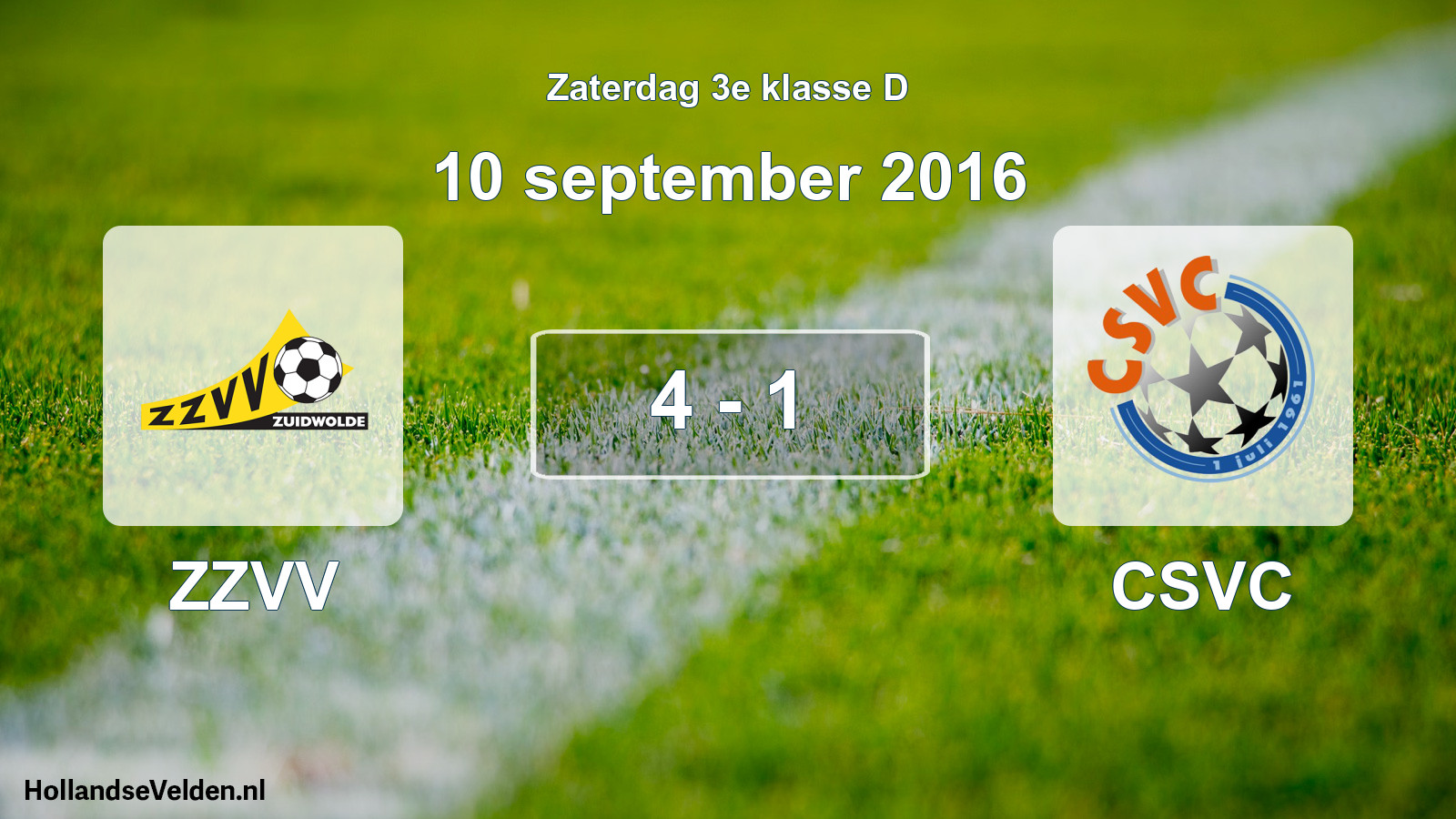Total number of matches played: ZZVV - CSVC 4 - 1 (10 September 2016)