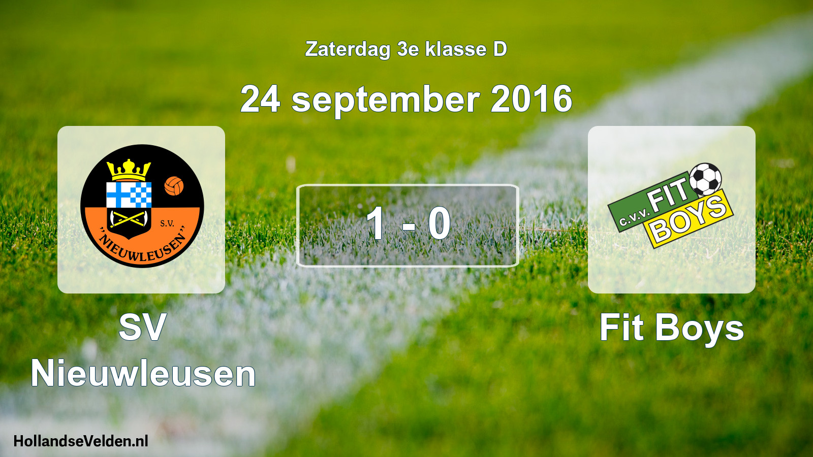 Total number of matches played: SV Nieuwleusen - Fit Boys 1 - 0 (24 September 2016)