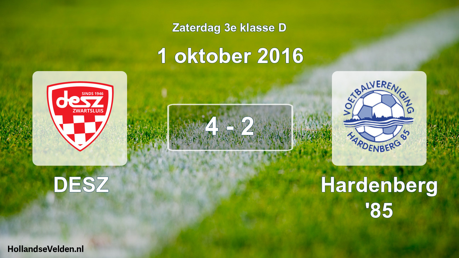 Total number of matches played: DESZ - Hardenberg '85 4 - 2 (1 October 2016)