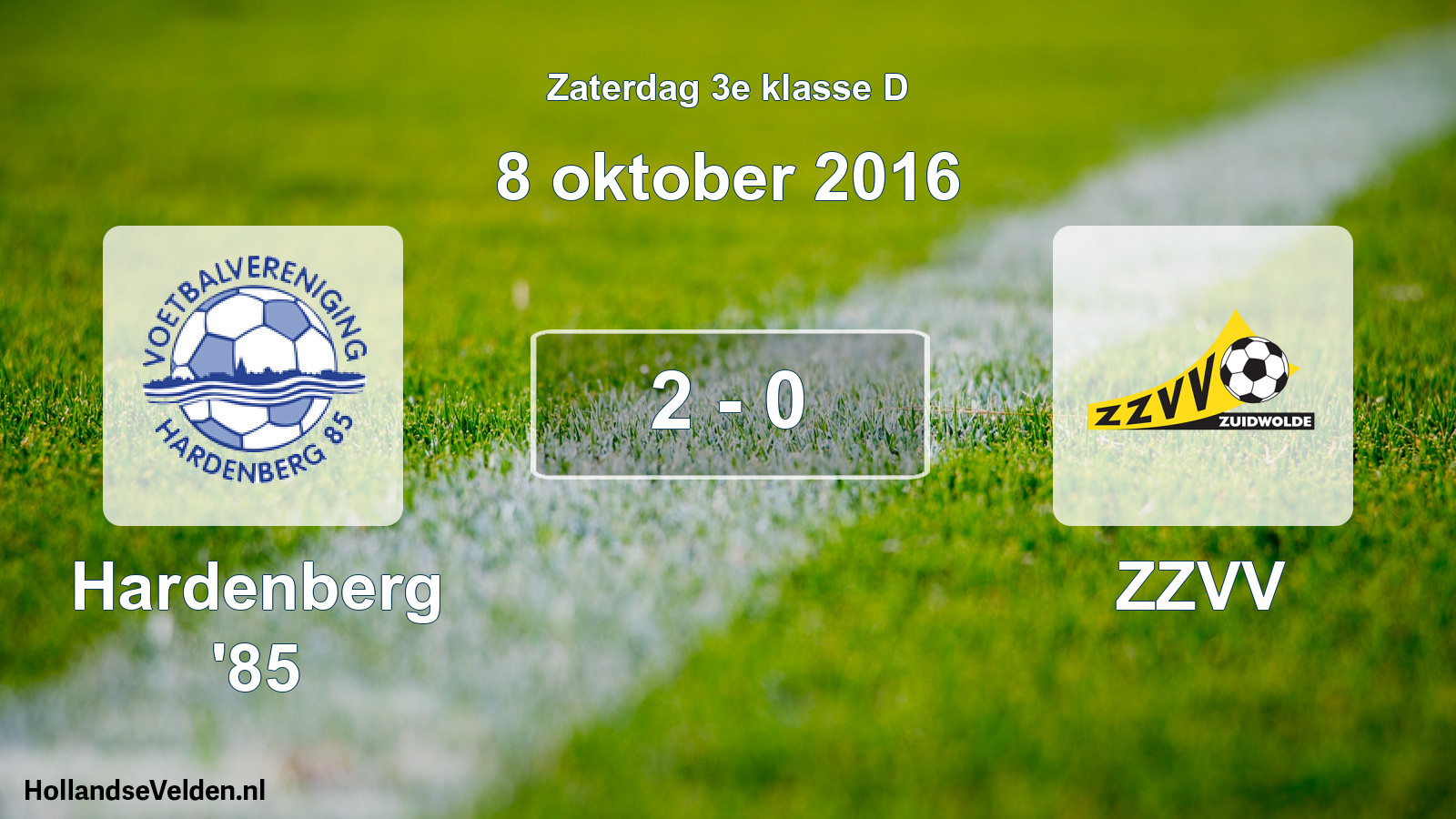 Total number of matches played: Hardenberg '85 - ZZVV 2 - 0 (8 October 2016)
