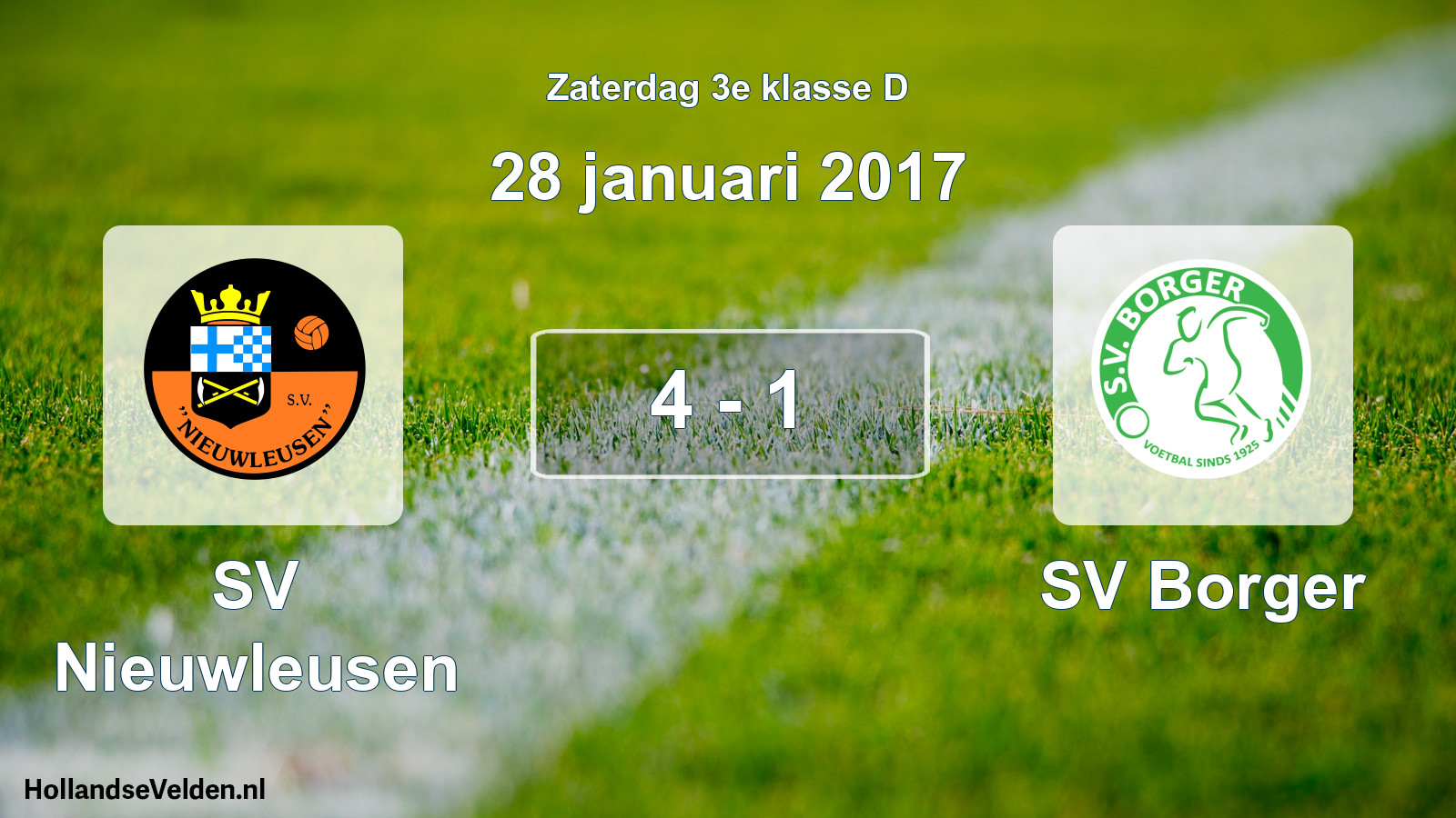 Total number of matches played: SV Nieuwleusen - SV Borger 4 - 1 (28 January 2017)