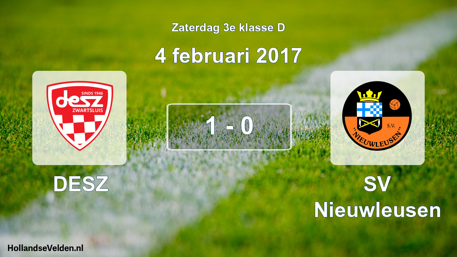 Total number of matches played: DESZ - SV Nieuwleusen 1 - 0 (4 February 2017)