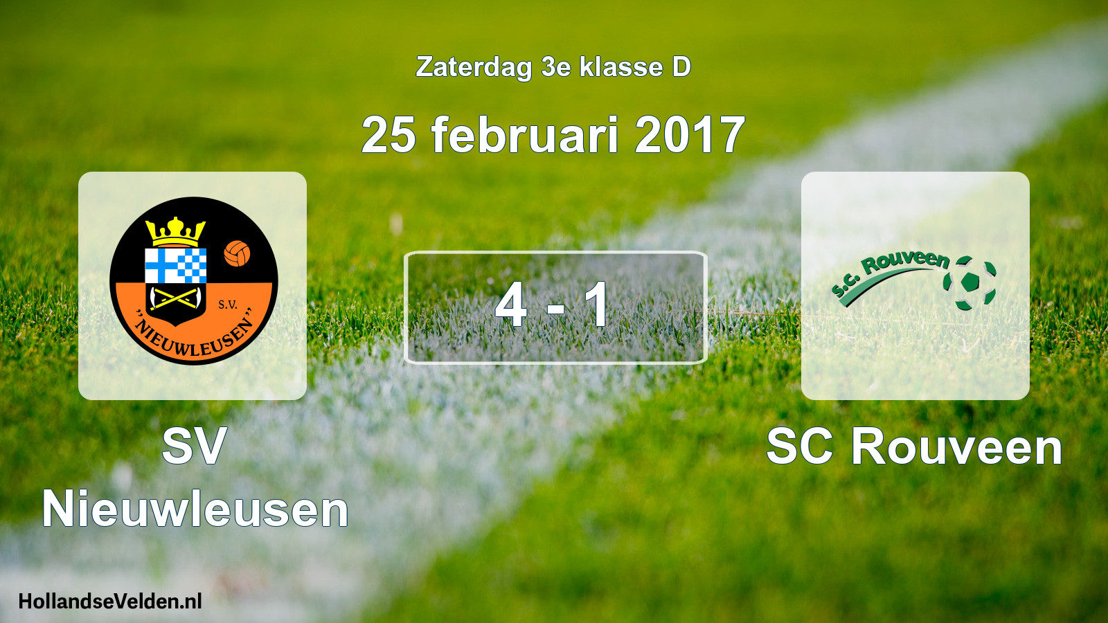 Total number of matches played: SV Nieuwleusen - SC Rouveen 4 - 1 (25 February 2017)