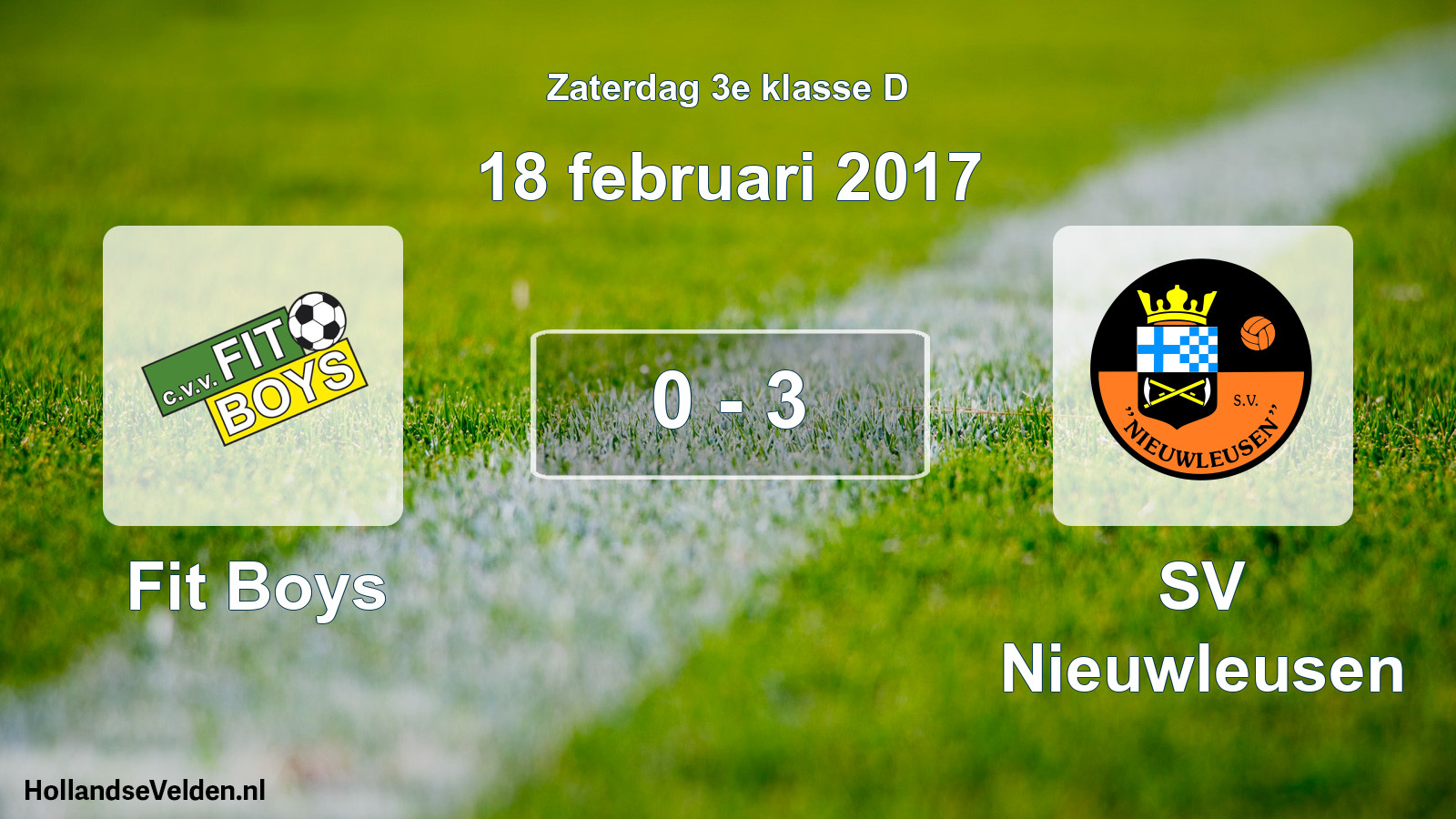 Total number of matches played: Fit Boys - SV Nieuwleusen 0 - 3 (18 February 2017)