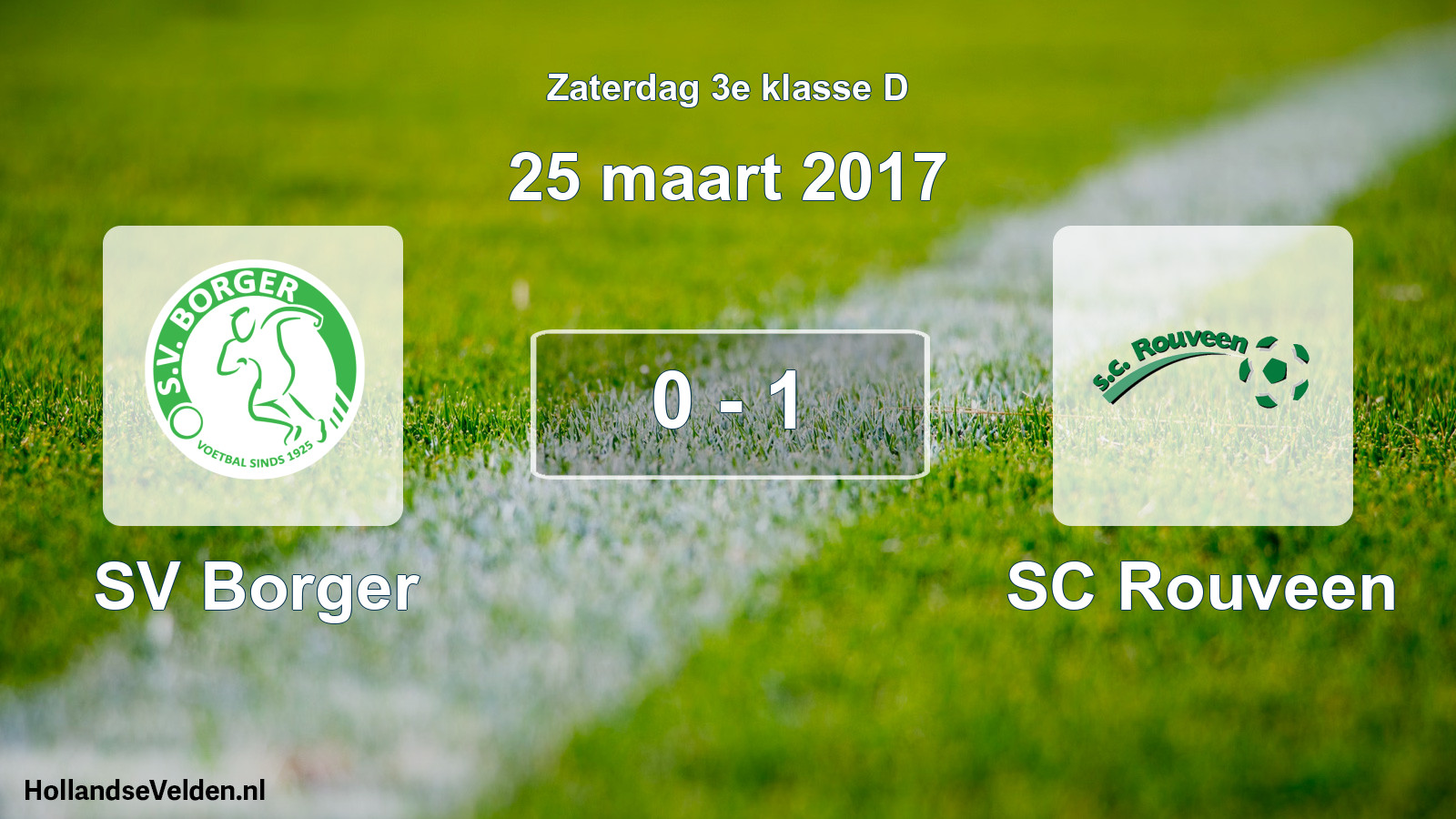 Total number of matches played: SV Borger - SC Rouveen 0 - 1 (25 March 2017)