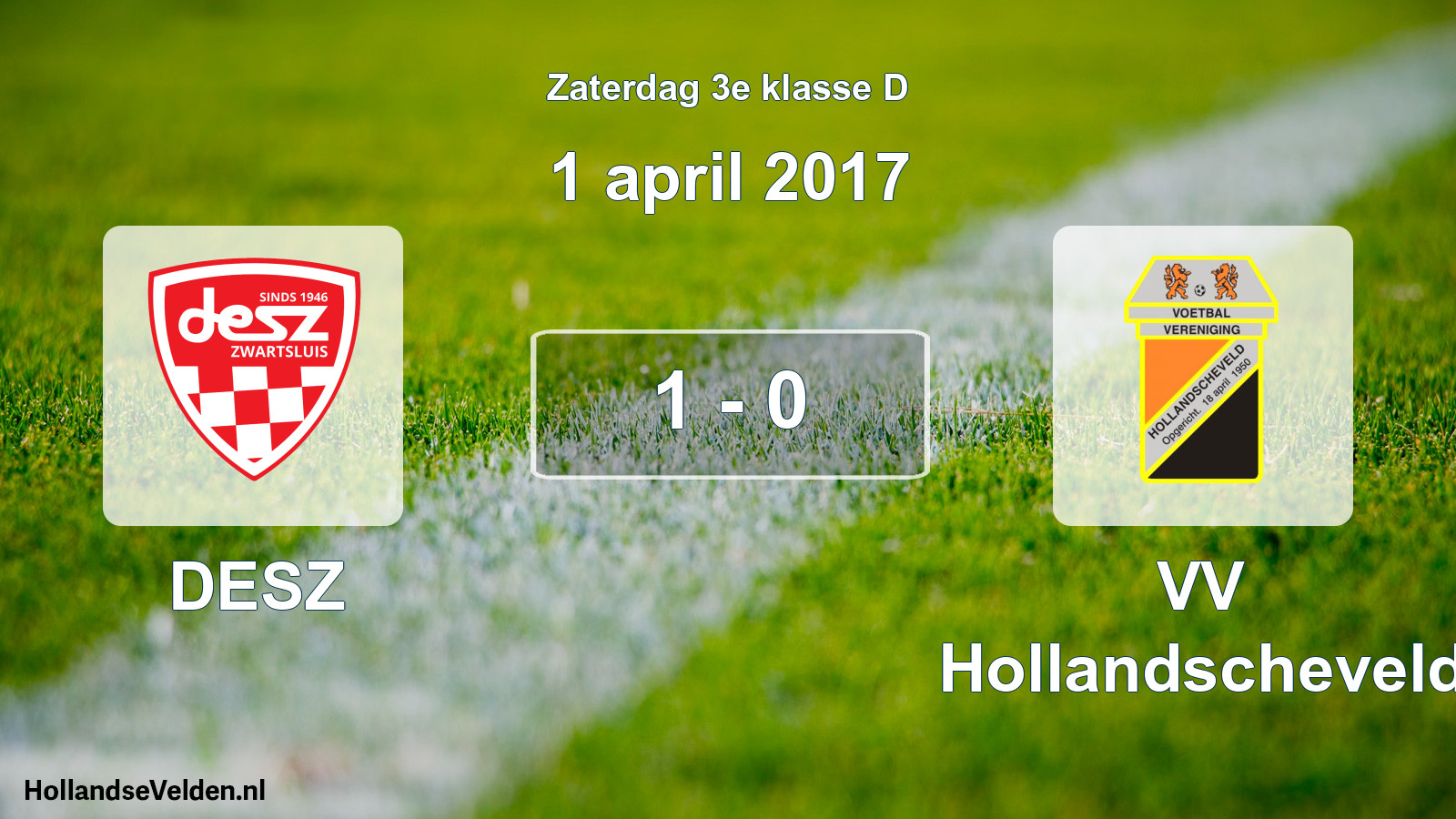 Total number of matches played: DESZ - VV Hollandscheveld 1 - 0 (1 April 2017)