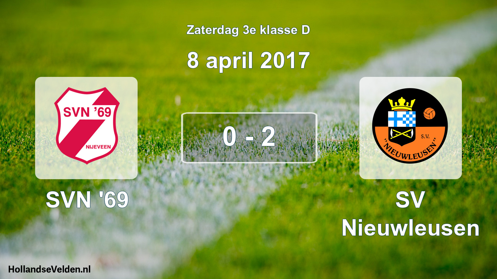 Total number of matches played: SVN '69 - SV Nieuwleusen 0 - 2 (8 April 2017)