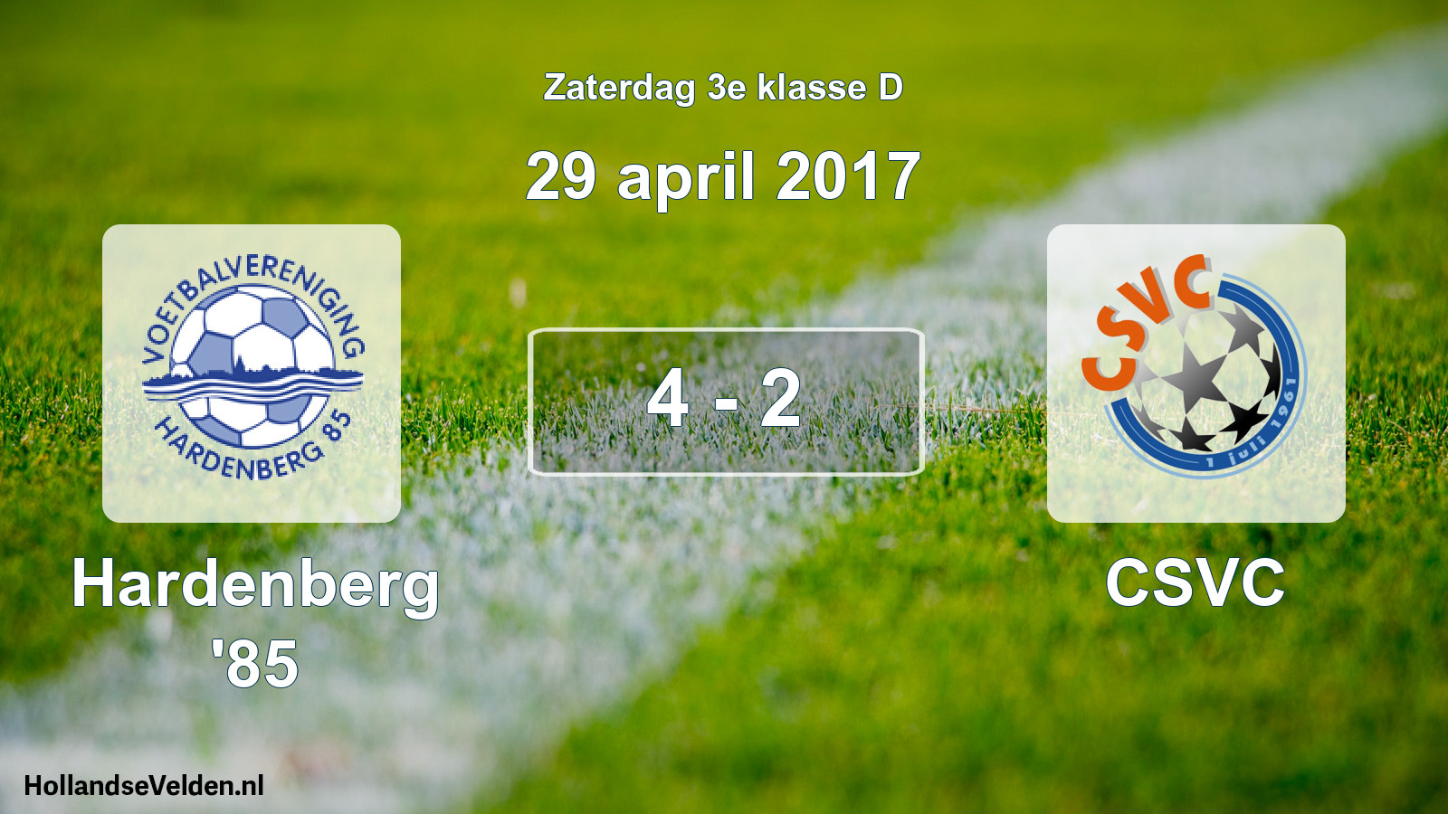 Total number of matches played: Hardenberg '85 - CSVC 4 - 2 (29 April 2017)