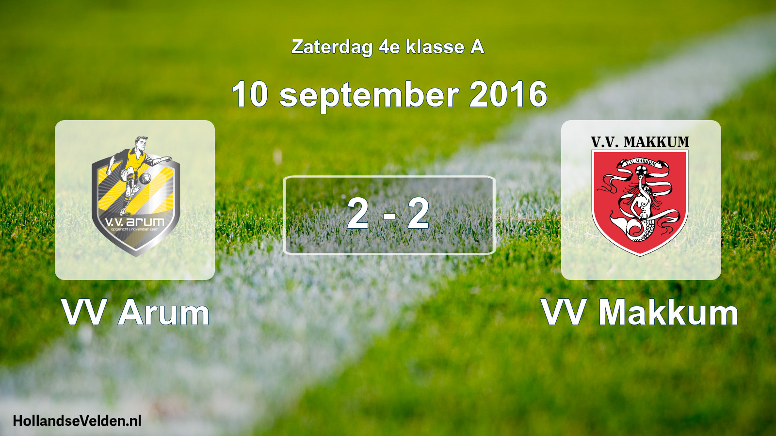 Total number of matches played: VV Arum - VV Makkum 2 - 2 (10 September 2016)