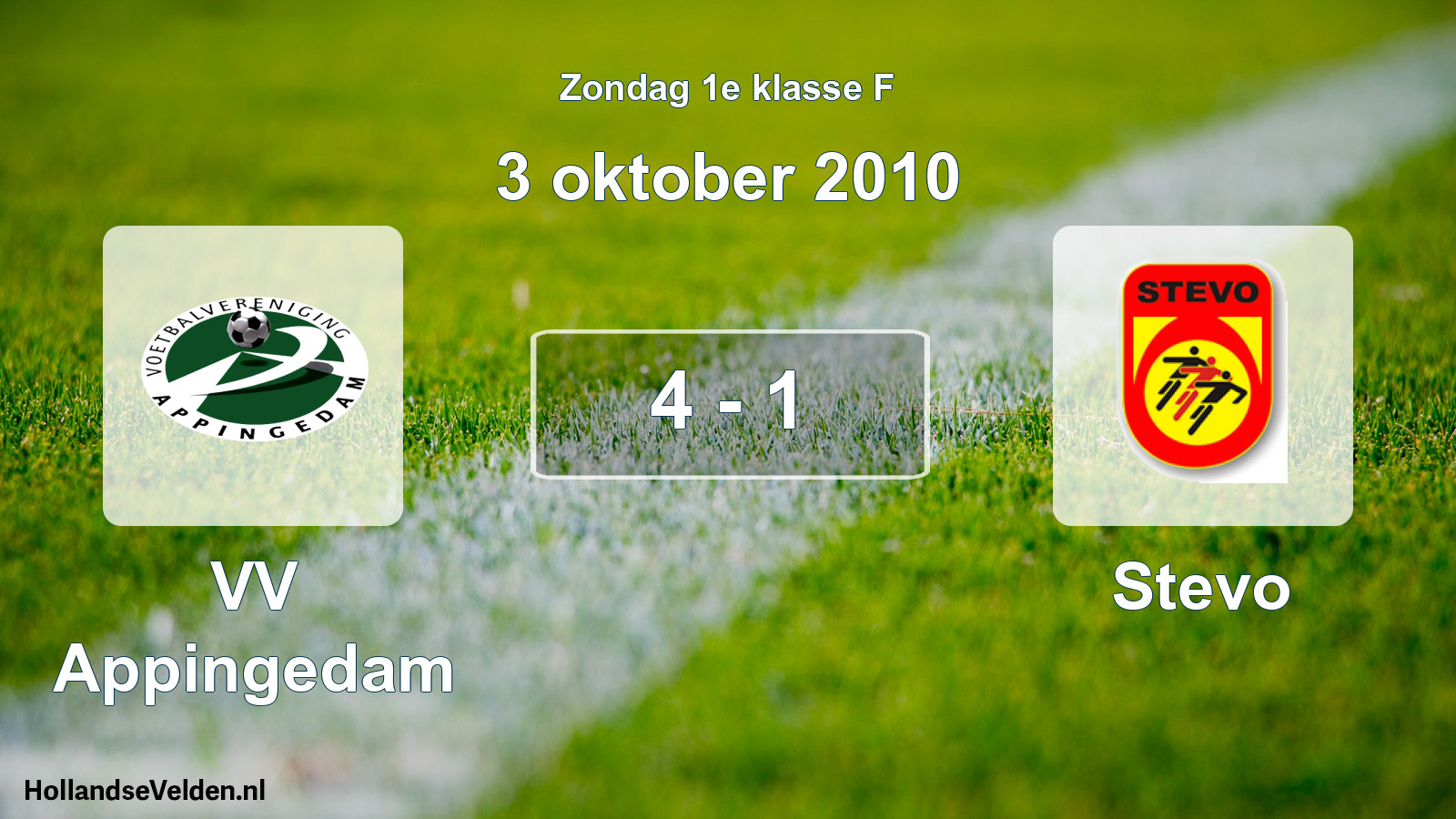 Total number of matches played: VV Appingedam - Stevo 4 - 1 (3 October 2010)