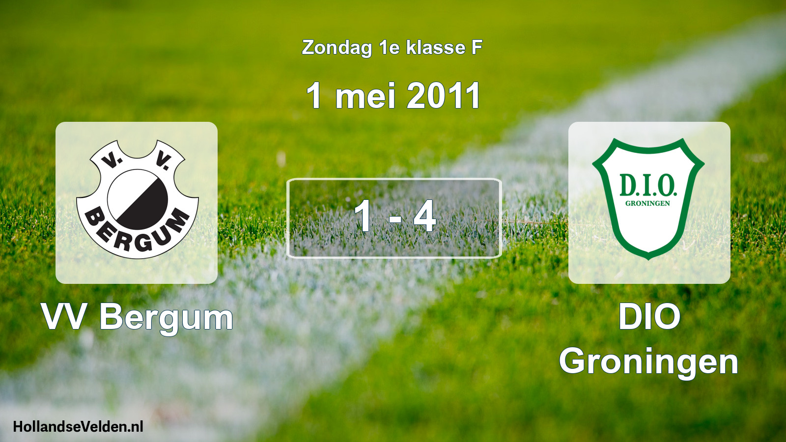 Total number of matches played: VV Bergum - DIO Groningen 1 - 4 (1 May 2011)