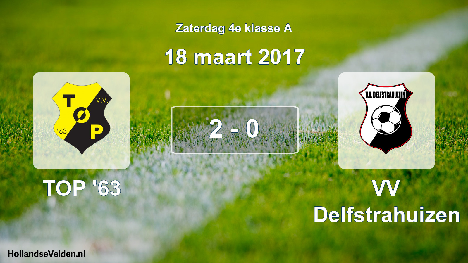 Total number of matches played: TOP '63 - VV Delfstrahuizen 2 - 0 (18 March 2017)