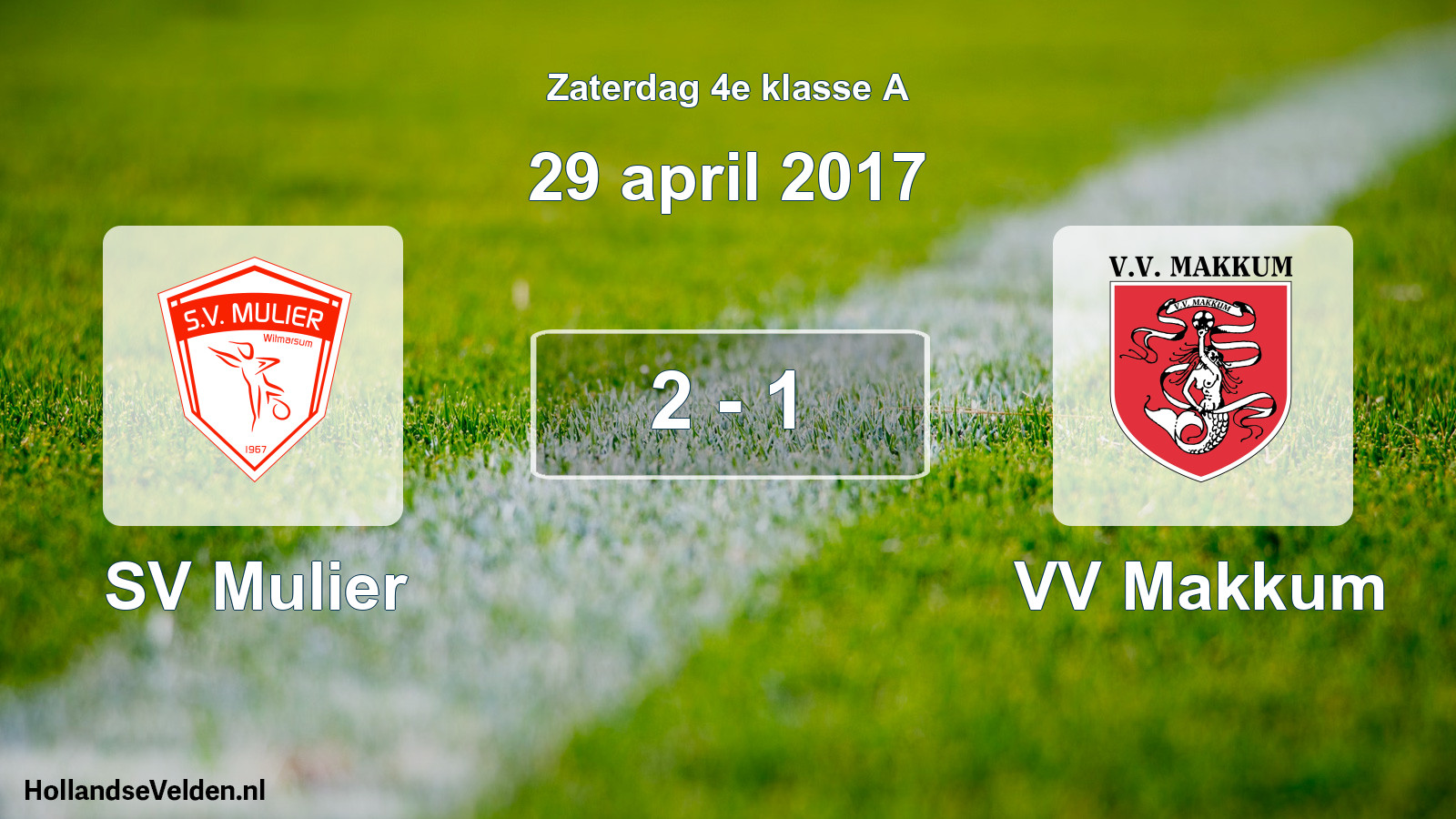 Total number of matches played: SV Mulier - VV Makkum 2 - 1 (29 April 2017)