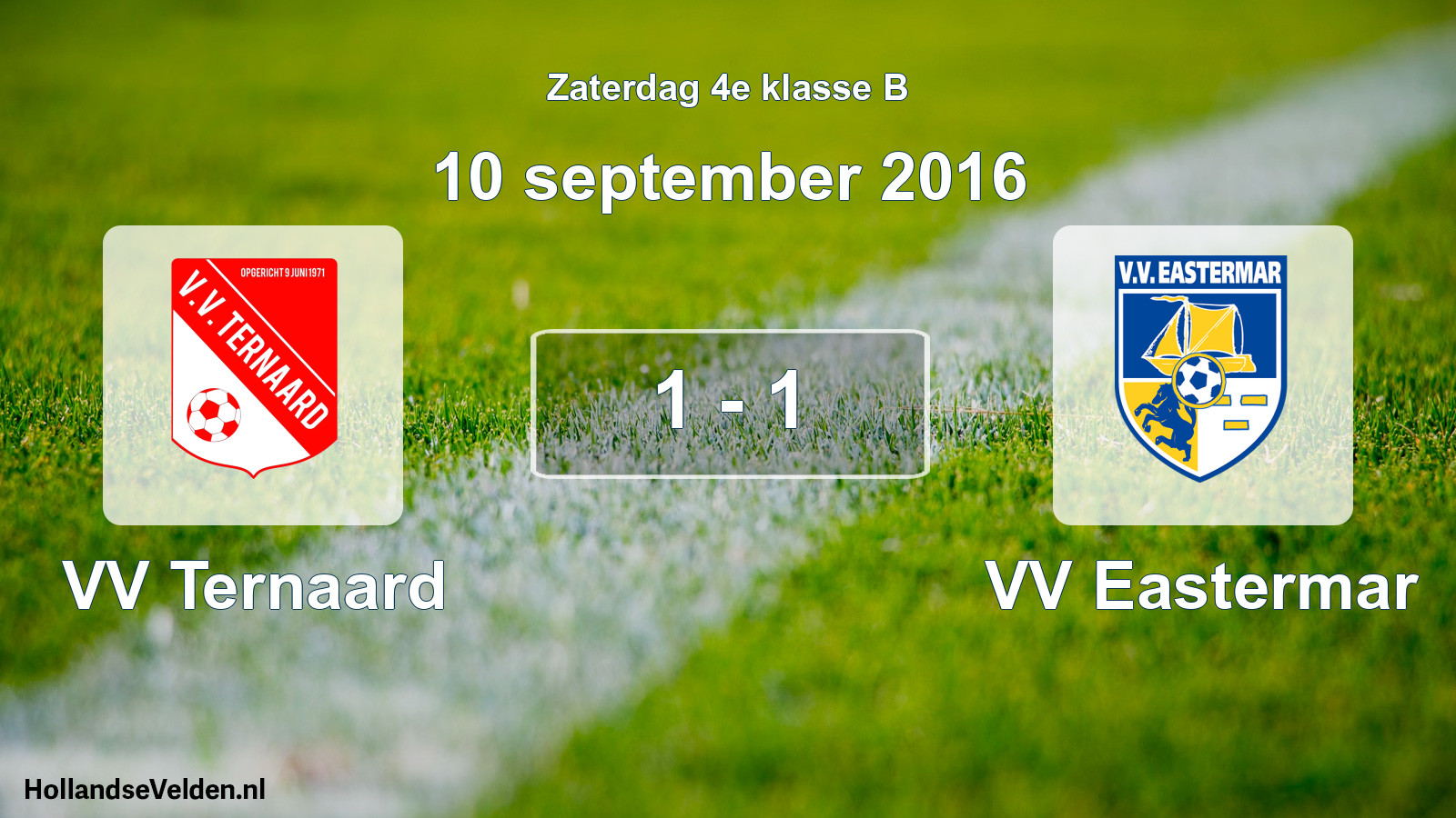Total number of matches played: VV Ternaard - VV Eastermar 1 - 1 (10 September 2016)