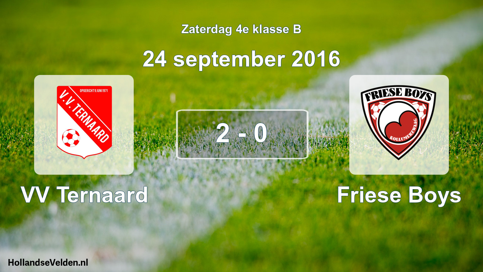 Total number of matches played: VV Ternaard - Friese Boys 2 - 0 (24 September 2016)