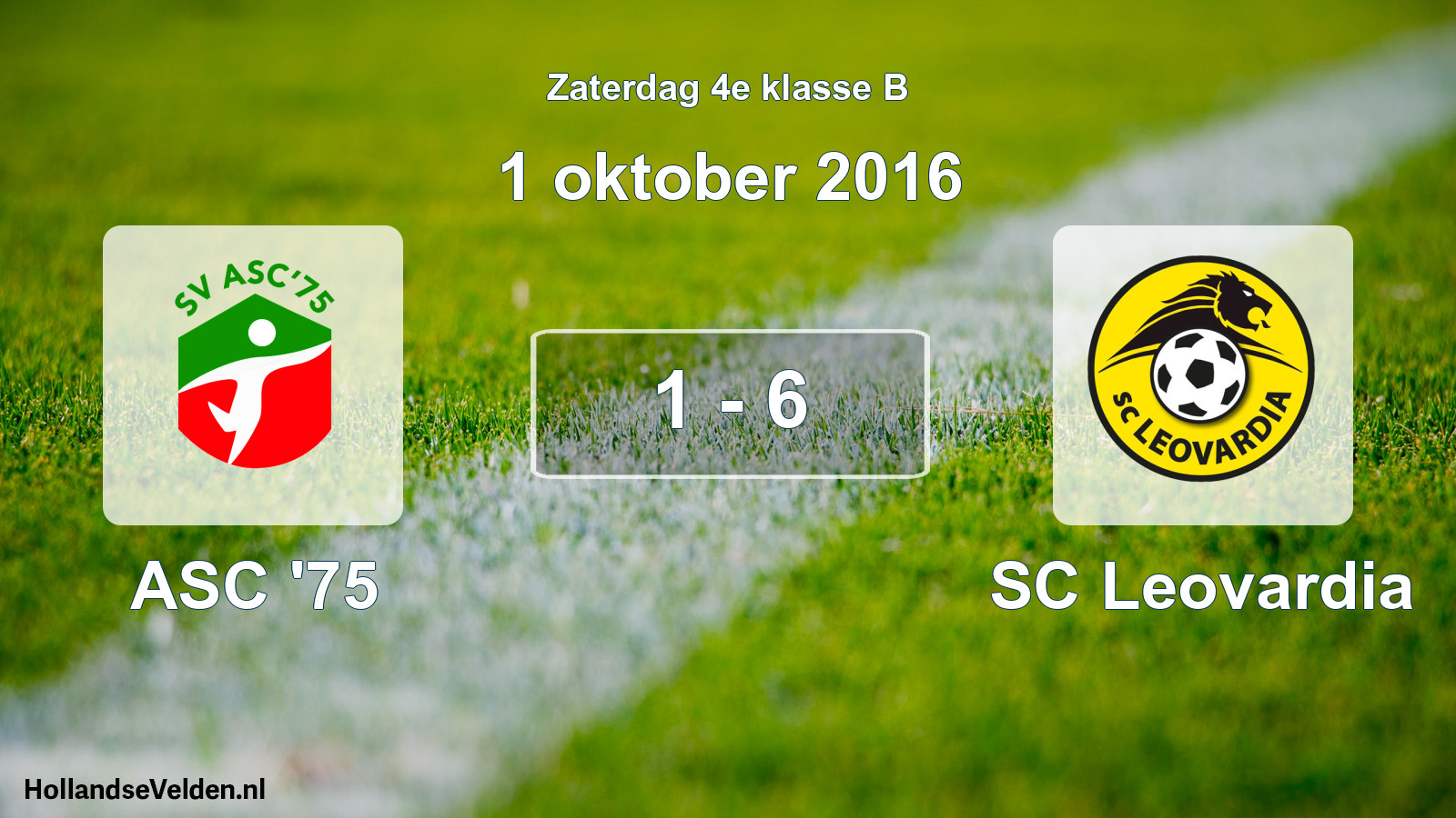 Total number of matches played: ASC '75 - SC Leovardia 1 - 6 (1 October 2016)