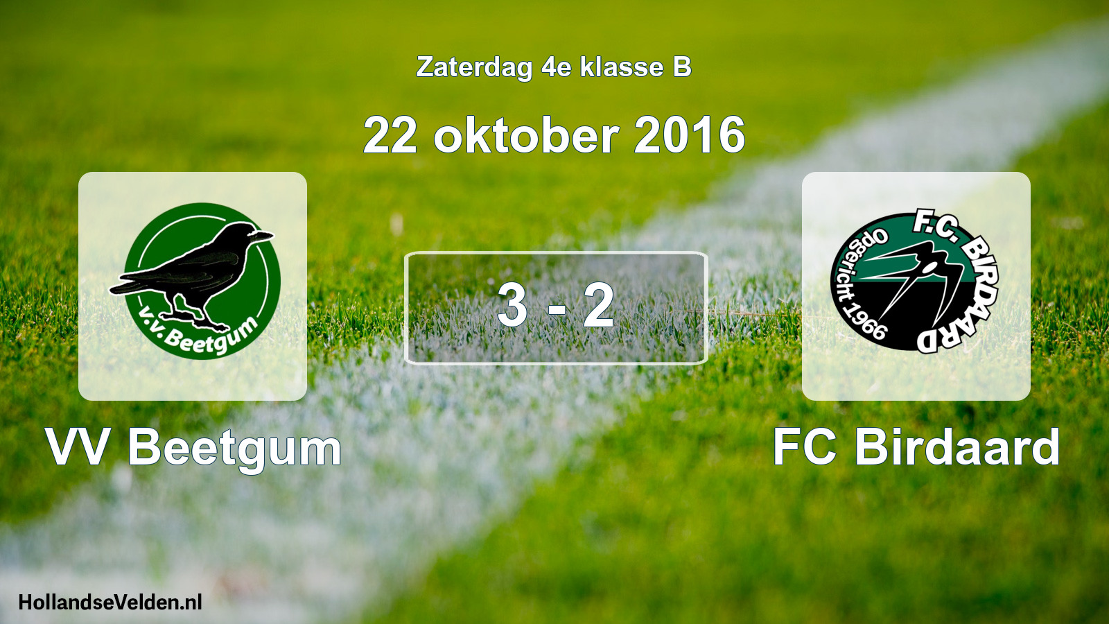 Total number of matches played: VV Beetgum - FC Birdaard 3 - 2 (22 October 2016)