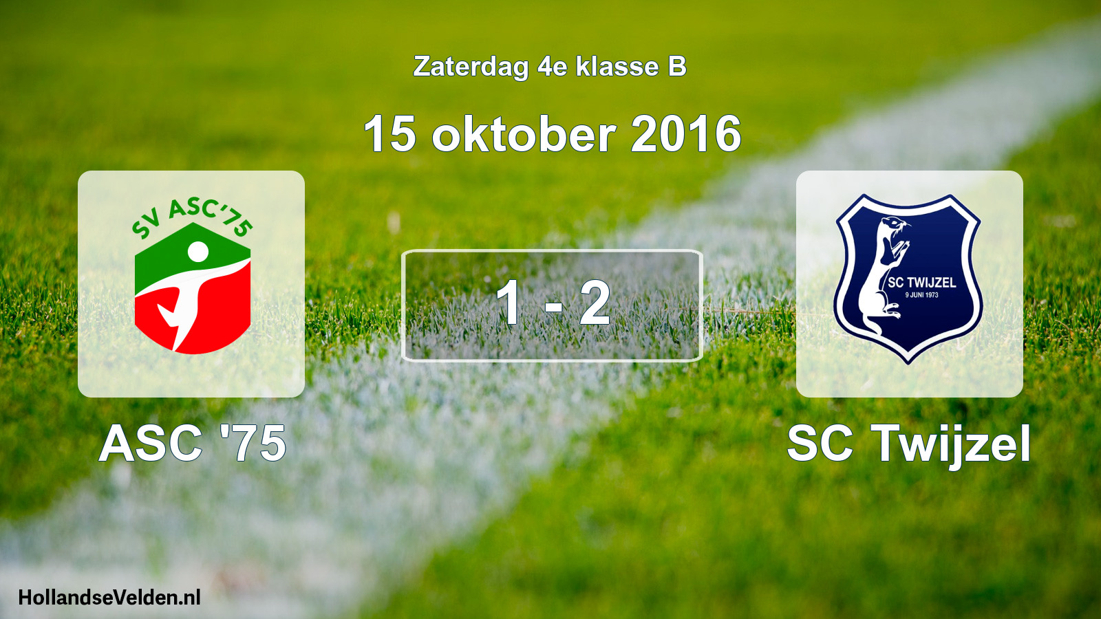 Total number of matches played: ASC '75 - SC Twijzel 1 - 2 (15 October 2016)