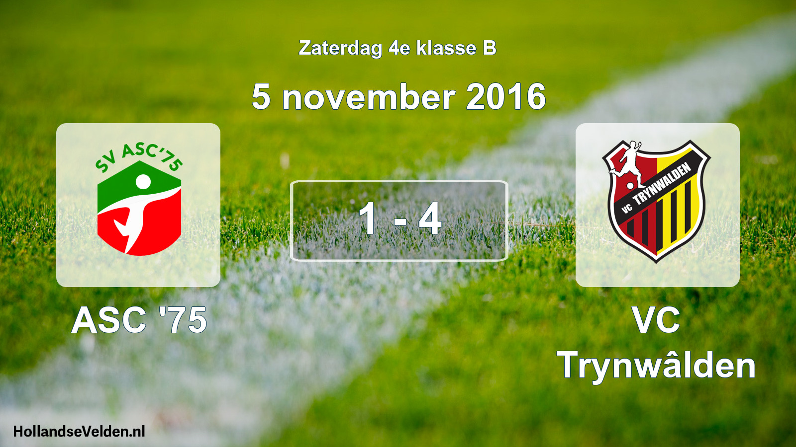 Total number of matches played: ASC '75 - VC Trynwâlden 1 - 4 (5 November 2016)