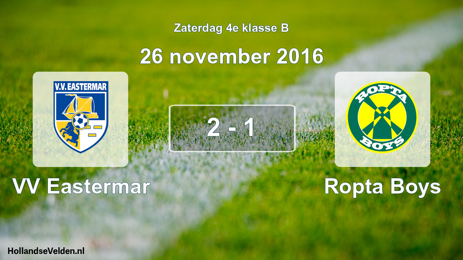 Total number of matches played: VV Eastermar - Ropta Boys 2 - 1 (26 November 2016)