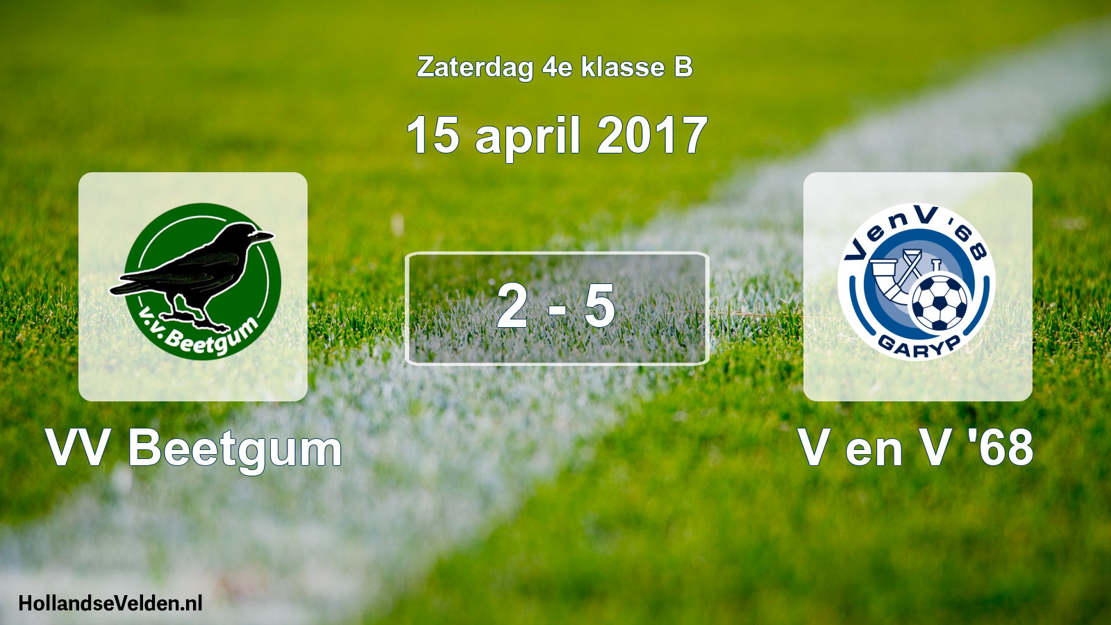 Total number of matches played: VV Beetgum - V en V '68 2 - 5 (15 April 2017)