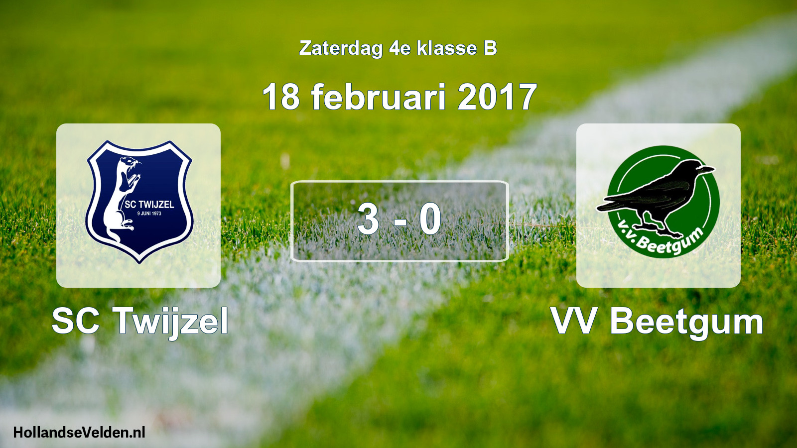 Total number of matches played: SC Twijzel - VV Beetgum 3 - 0 (18 February 2017)