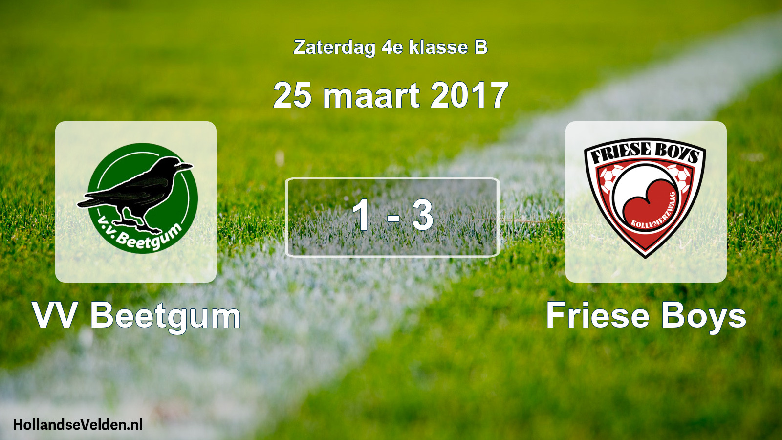 Total number of matches played: VV Beetgum - Friese Boys 1 - 3 (25 March 2017)