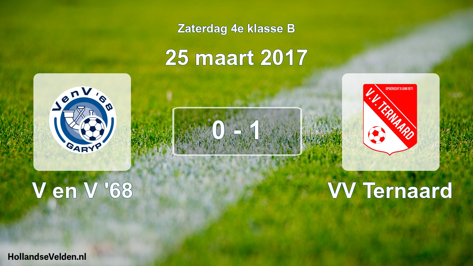 Total number of matches played: V en V '68 - VV Ternaard 0 - 1 (25 March 2017)