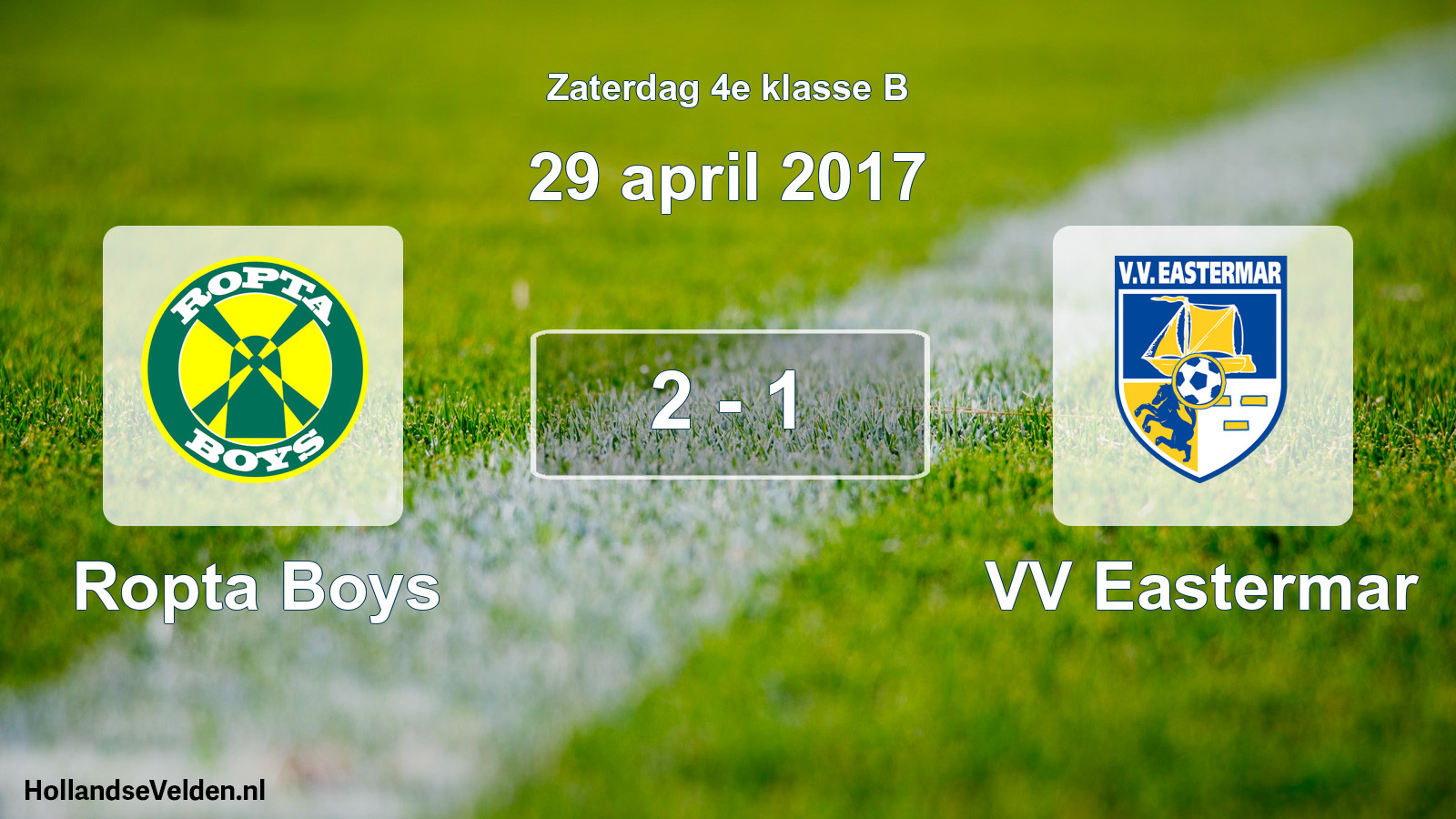 Total number of matches played: Ropta Boys - VV Eastermar 2 - 1 (29 April 2017)