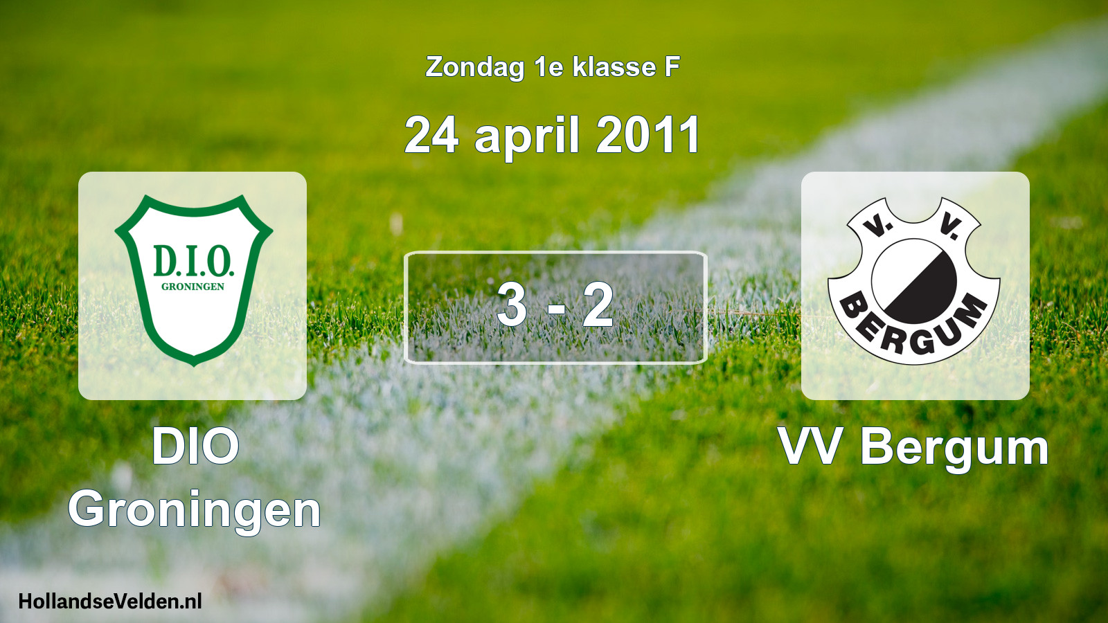 Total number of matches played: DIO Groningen - VV Bergum 3 - 2 (24 April 2011)