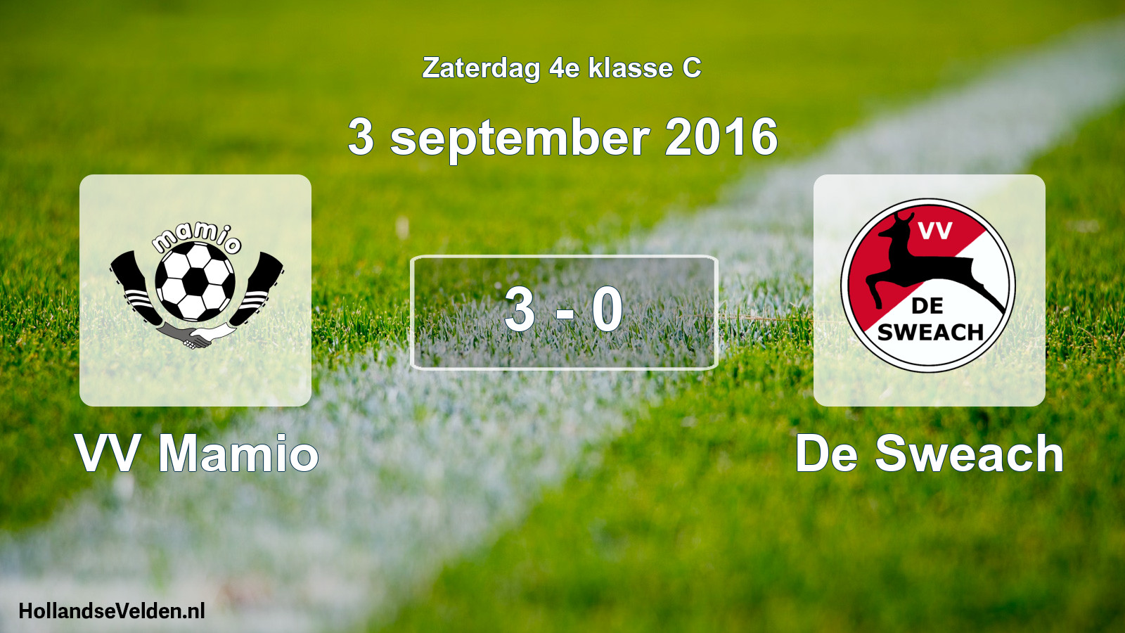 Total number of matches played: VV Mamio - De Sweach 3 - 0 (3 September 2016)