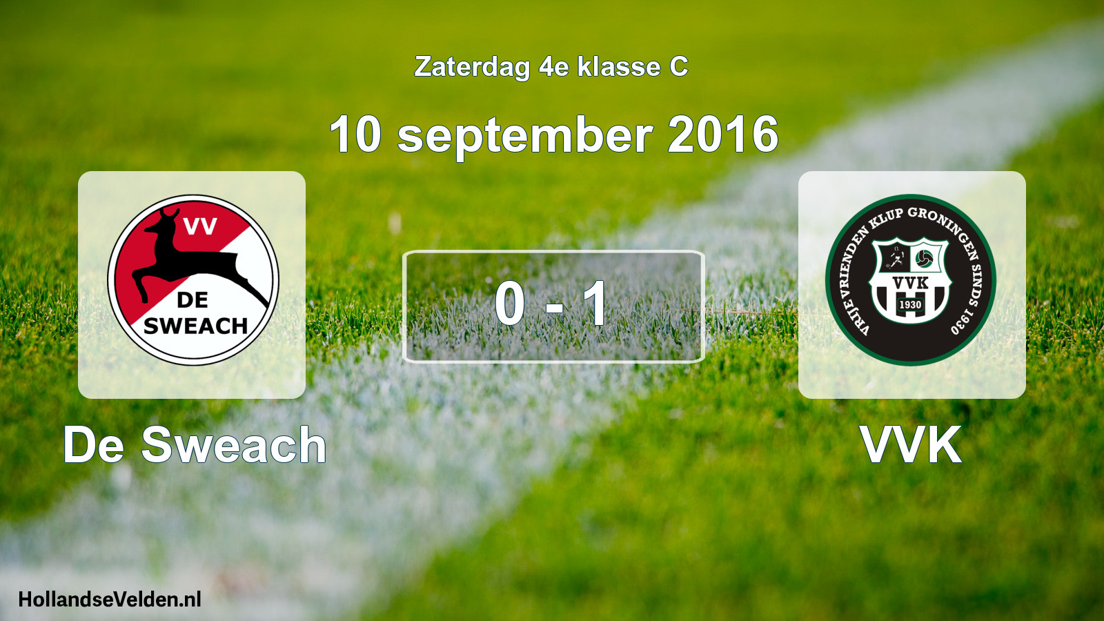 Total number of matches played: De Sweach - VVK 0 - 1 (10 September 2016)