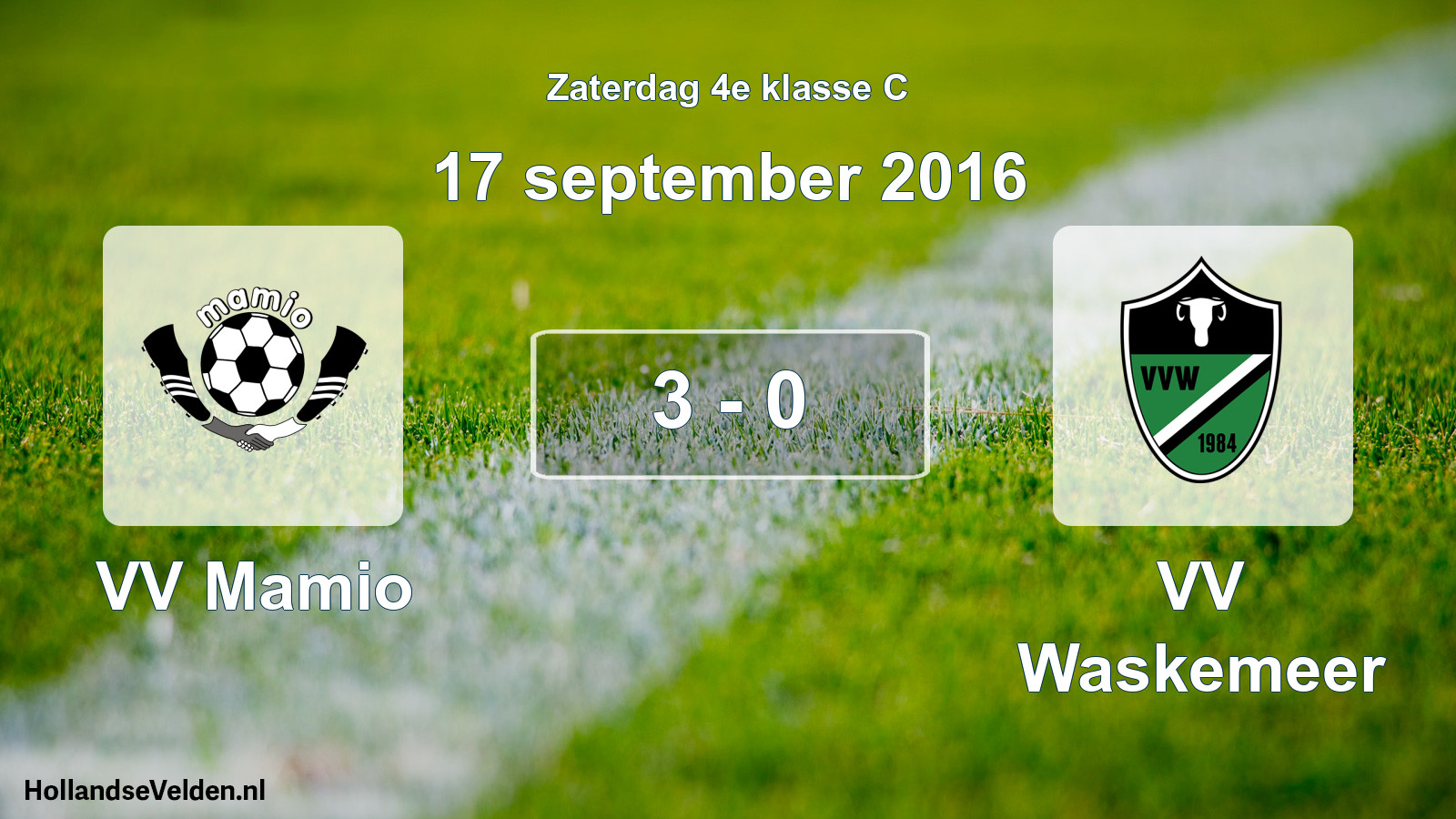Total number of matches played: VV Mamio - VV Waskemeer 3 - 0 (17 September 2016)