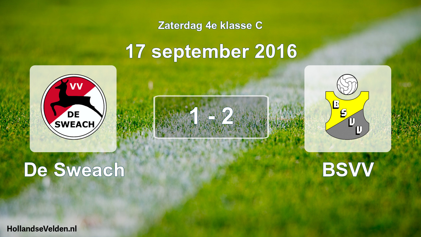 Total number of matches played: De Sweach - BSVV 1 - 2 (17 September 2016)