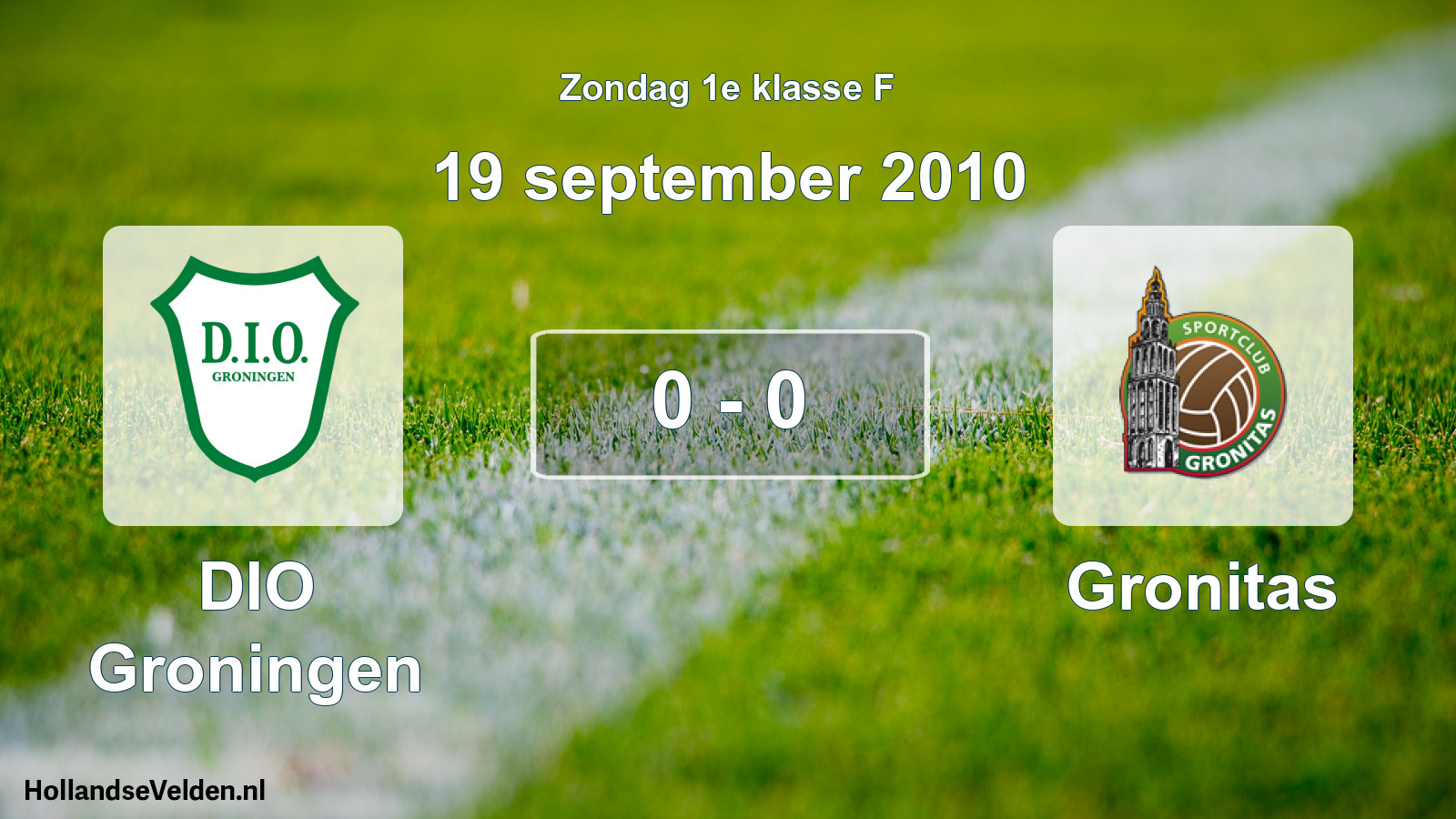 Total number of matches played: DIO Groningen - Gronitas 0 - 0 (19 September 2010)
