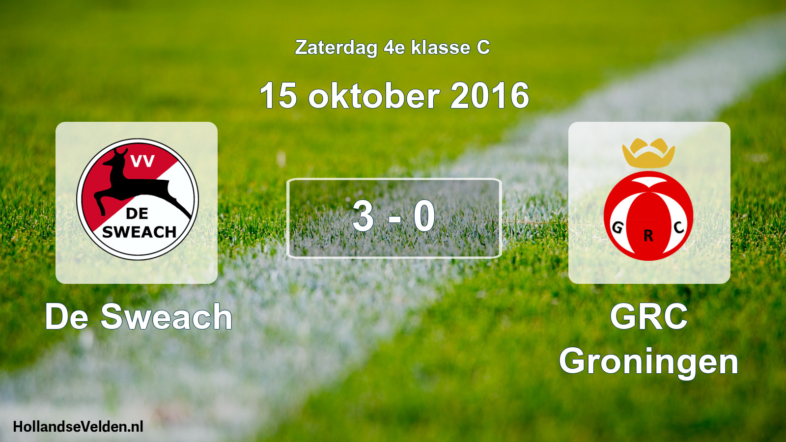 Total number of matches played: De Sweach - GRC Groningen 3 - 0 (15 October 2016)