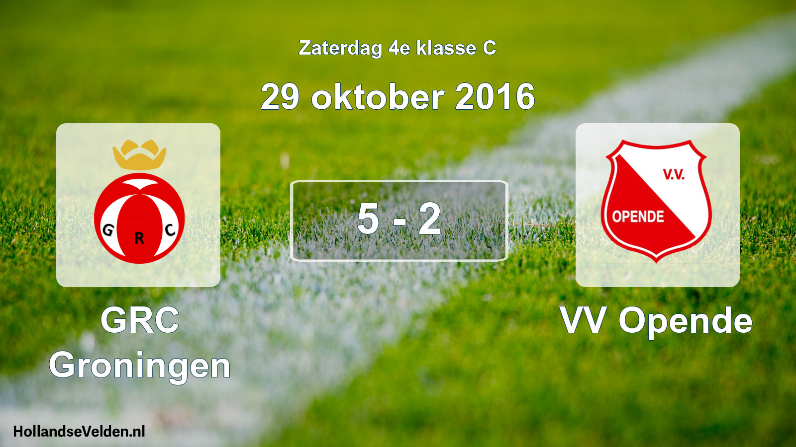 Total number of matches played: GRC Groningen - VV Opende 5 - 2 (29 October 2016)
