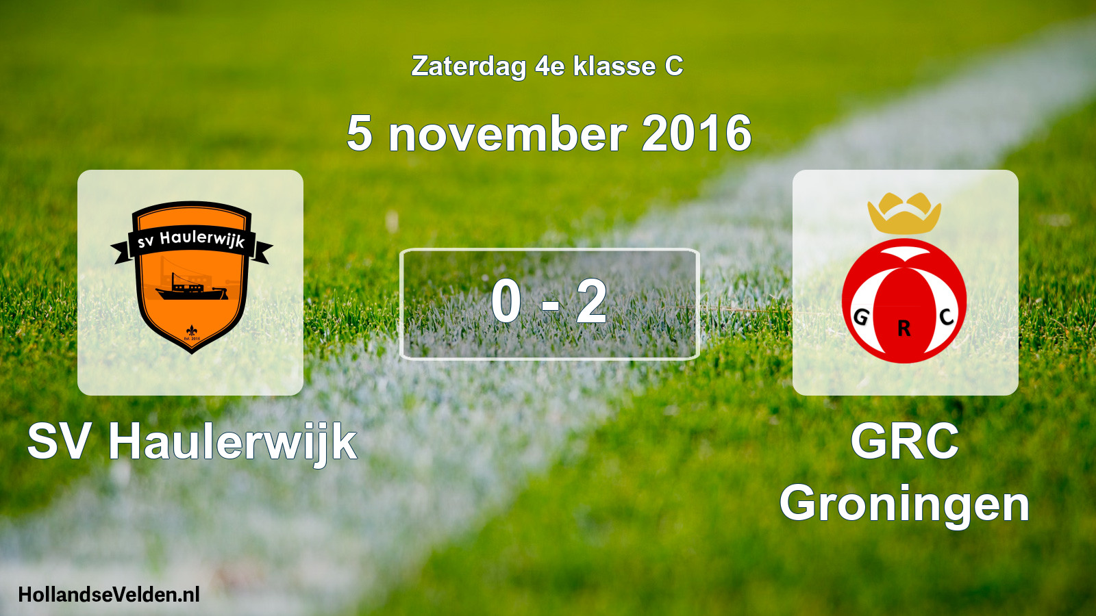 Total number of matches played: SV Haulerwijk - GRC Groningen 0 - 2 (5 November 2016)