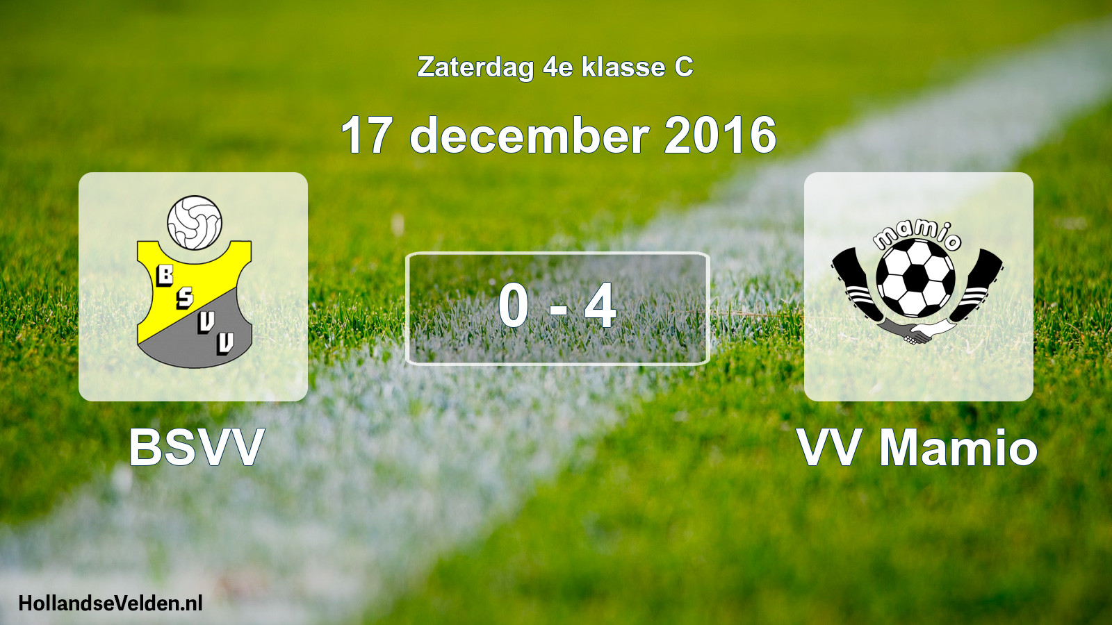 Total number of matches played: BSVV - VV Mamio 0 - 4 (17 December 2016)