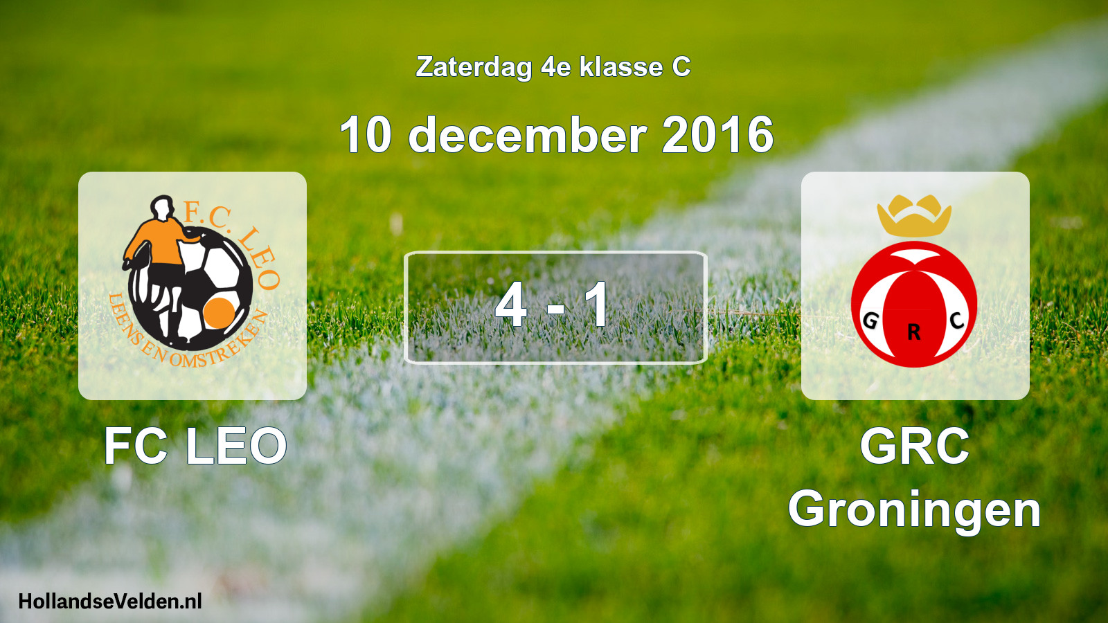 Total number of matches played: FC LEO - GRC Groningen 4 - 1 (10 December 2016)