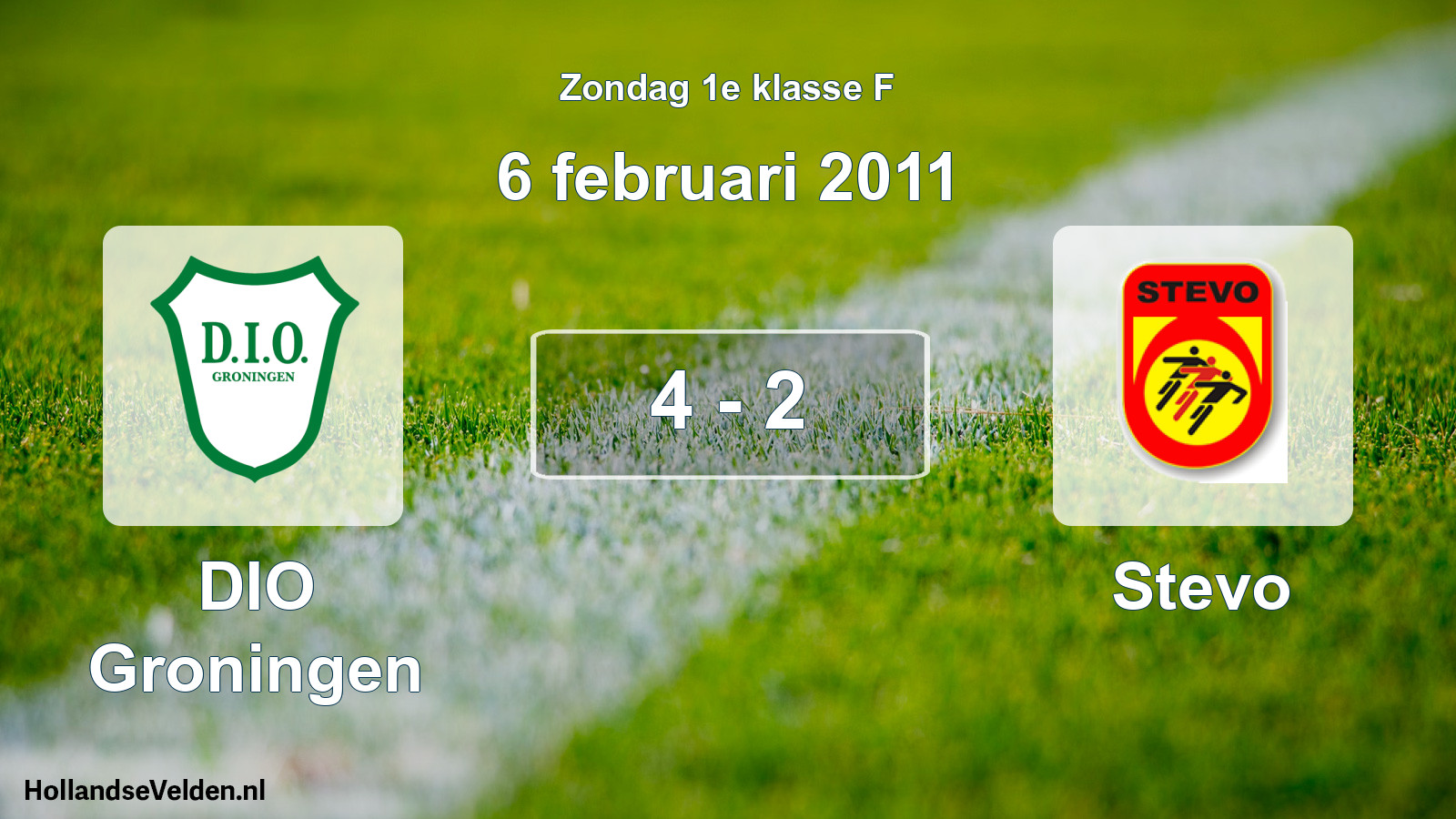 Total number of matches played: DIO Groningen - Stevo 4 - 2 (6 February 2011)