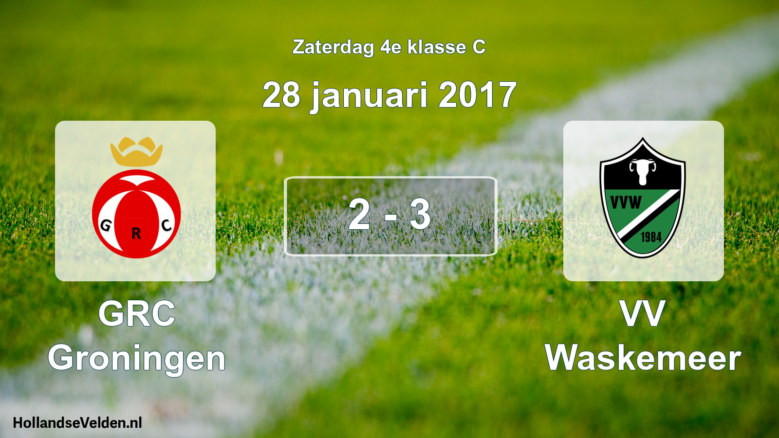 Total number of matches played: GRC Groningen - VV Waskemeer 2 - 3 (28 January 2017)